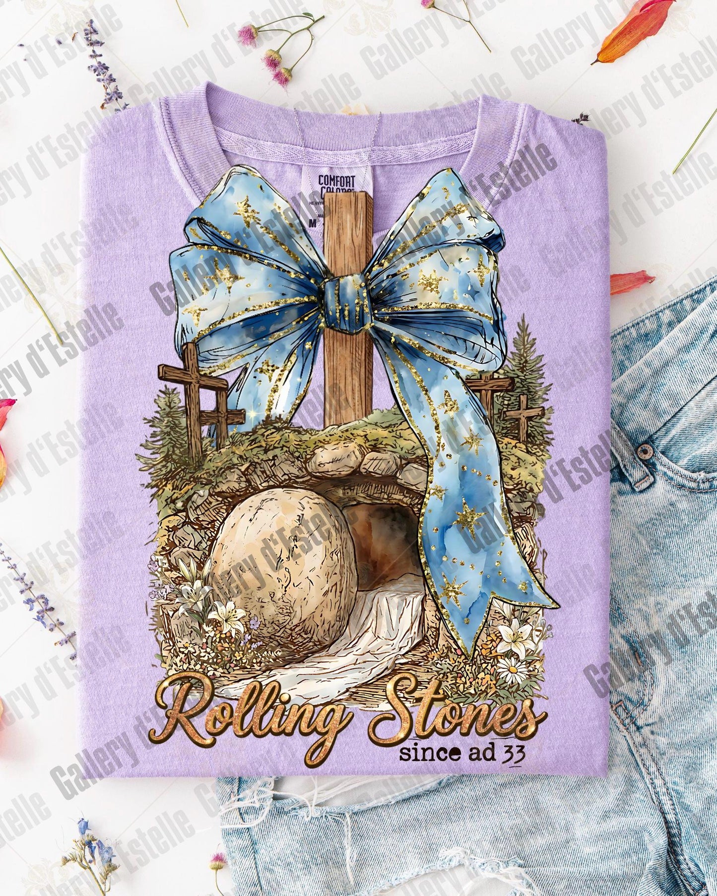Rolling the Stone Easter PNG, Retro Christian Resurrection Graphic, Vintage Religious Art, Coquette Faith Shirt Design.
