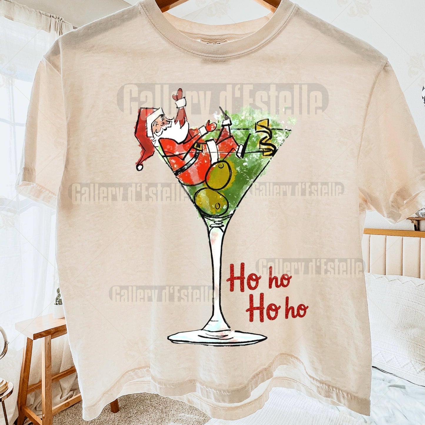 Retro Santa Claus Martini PNG, Festive Christmas Cocktail Graphic, Cute Holiday Shirt Design