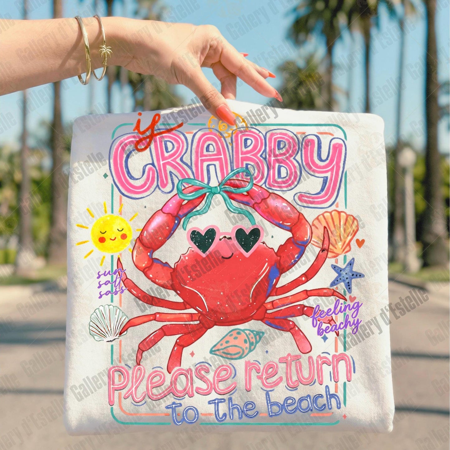 Retro Crabby Beach PNG, Funny Coastal Crab Graphic, Return to the Sea Shirt Design
