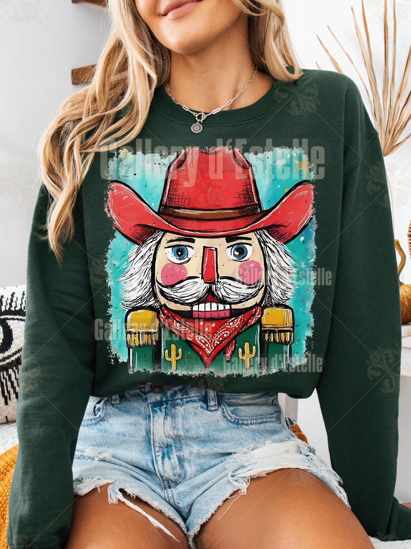 Western Nutcracker PNG, Retro Cowboy Christmas Graphic, Preppy Holiday Country Shirt Design