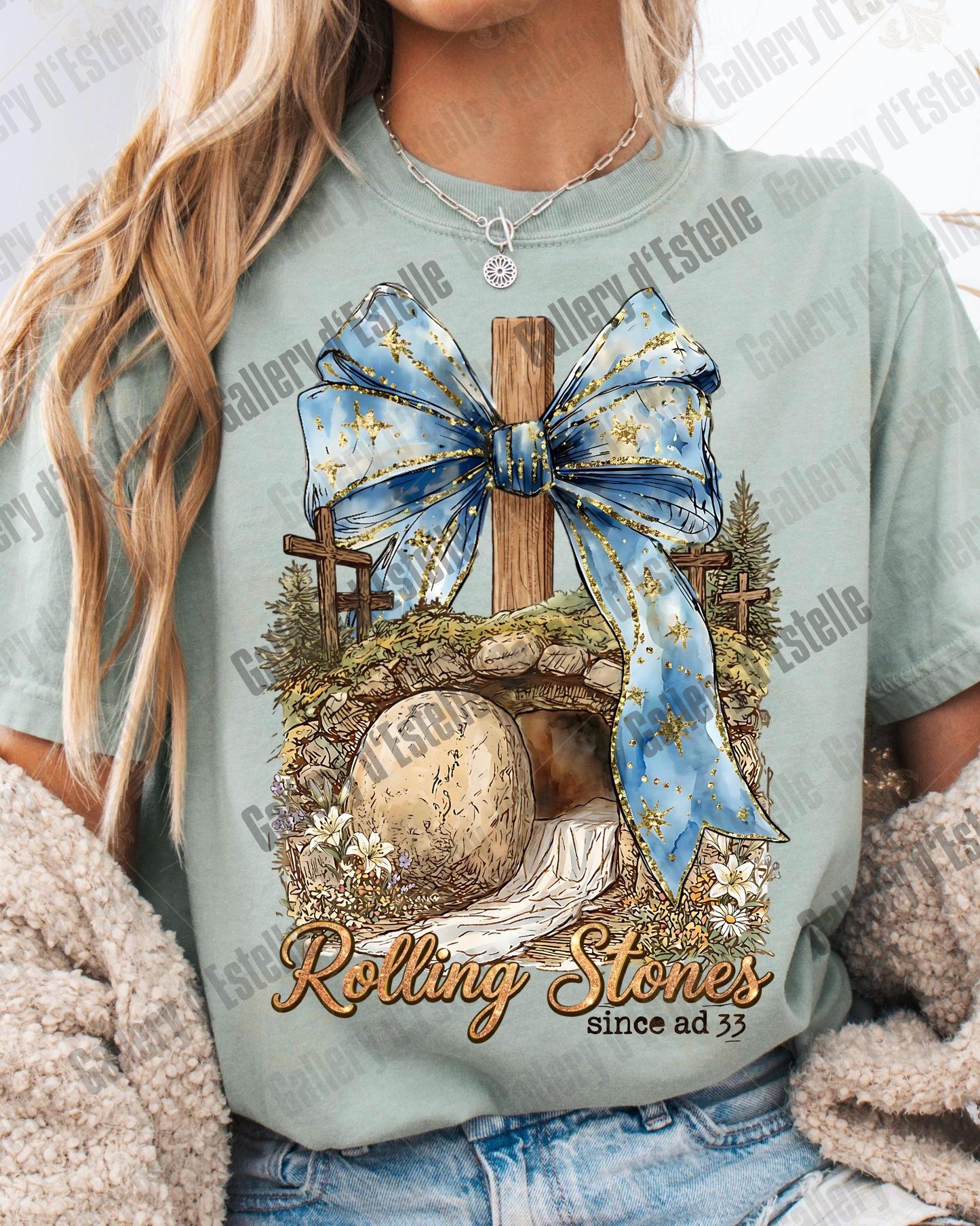 Rolling the Stone Easter PNG, Retro Christian Resurrection Graphic, Vintage Religious Art, Coquette Faith Shirt Design.