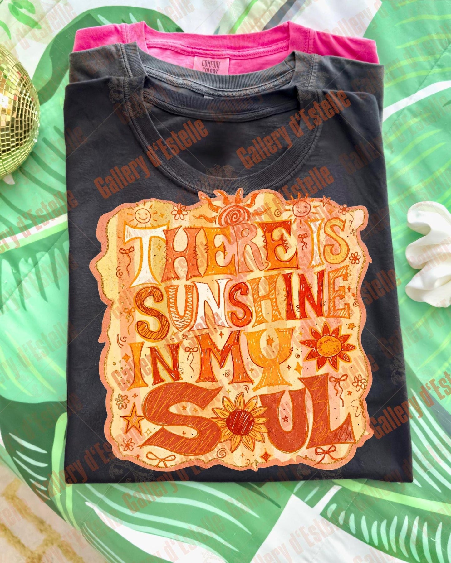 There is Sunshine in My Soul PNG, Retro Preppy Sun Graphic, Striped Beach Shirt Design