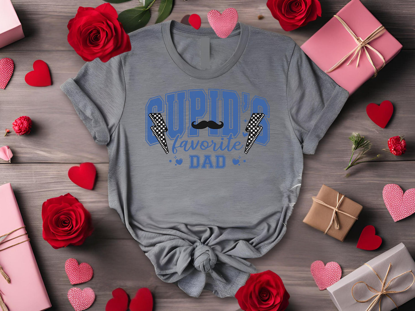 Cupid’s Favorite Dad PNG, Retro Valentine’s Day Father Graphic, Trendy Dad Shirt Design