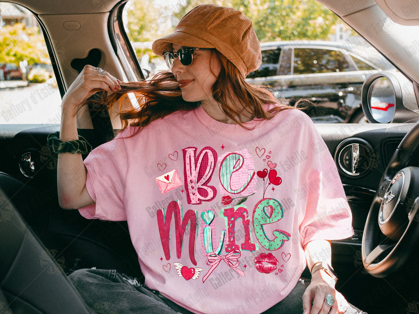 Retro Be Mine PNG, Valentine Magazine Letter Collage, Coquette Love Design, Trendy V-Day Shirt Design