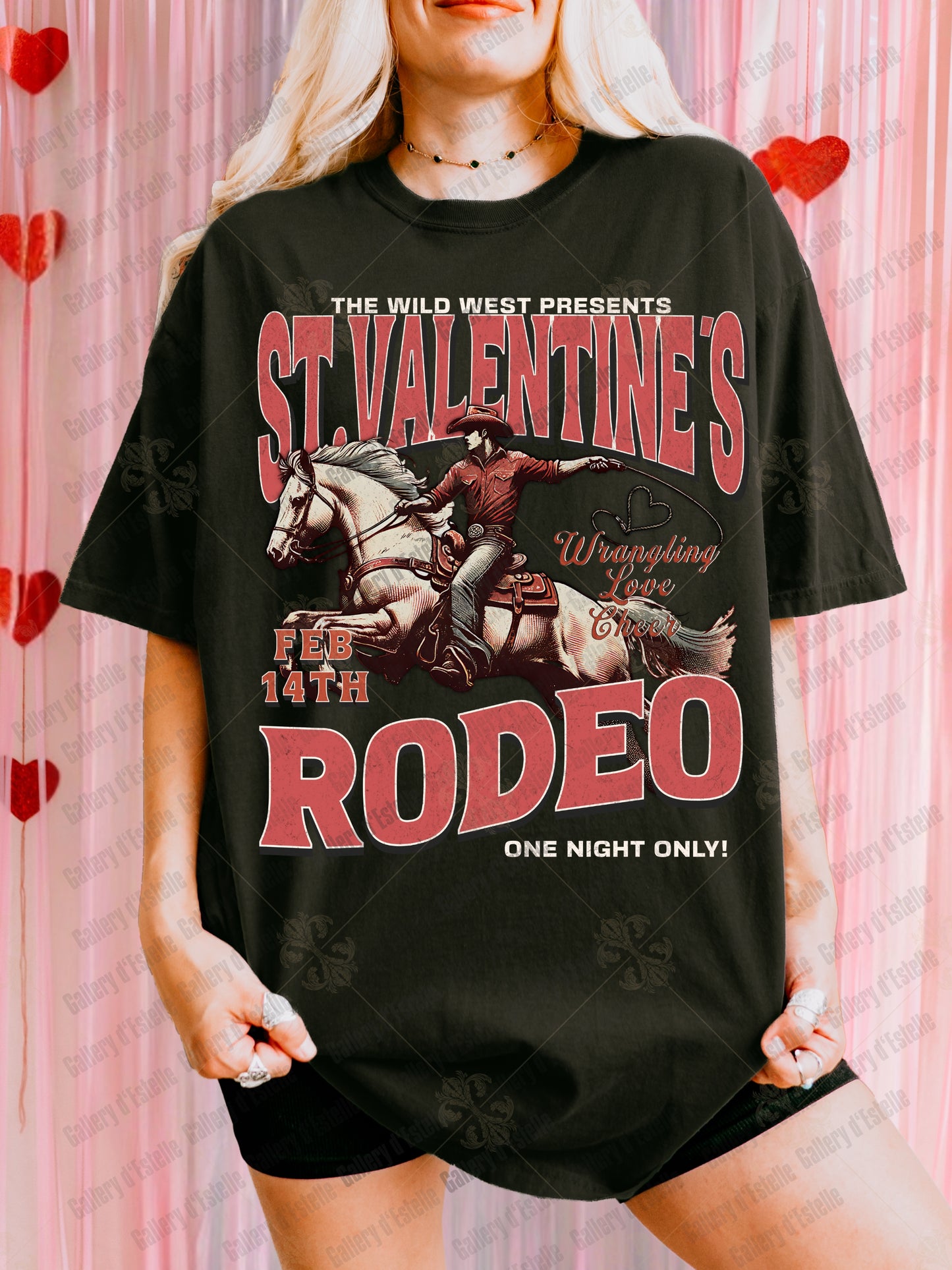 St. Valentines Wild West Rodeo PNG, Vintage Western Cowboy Graphic, Trendy Country Shirt Design