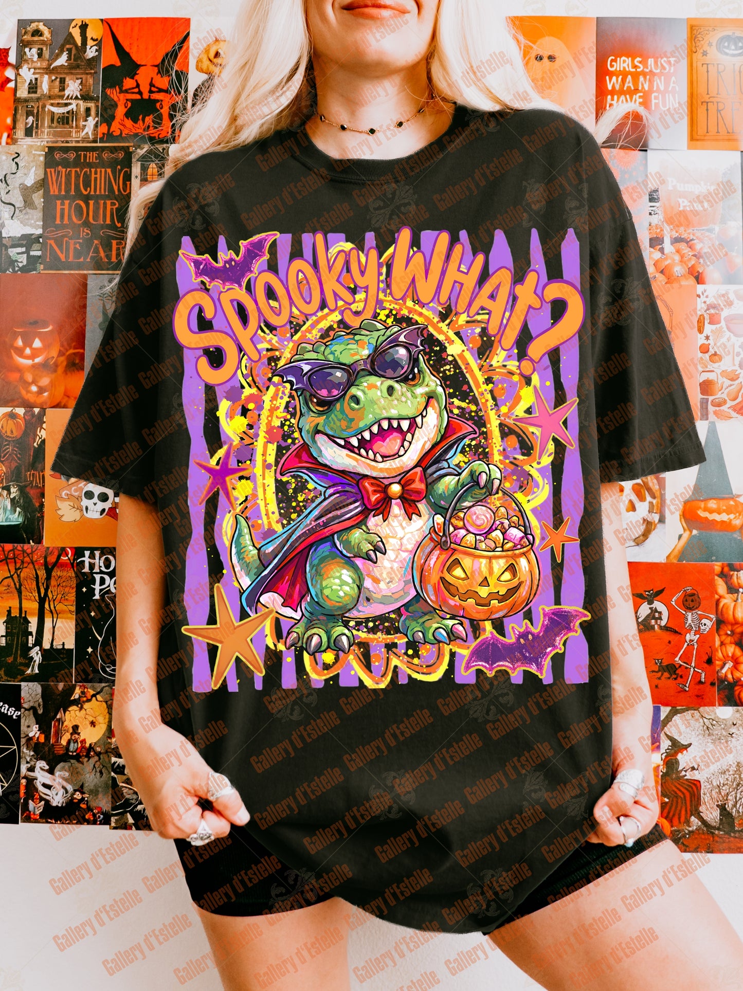 Spooky What Dino Butt PNG, Preppy Dinosaur Graphic, Funny Halloween Shirt Design