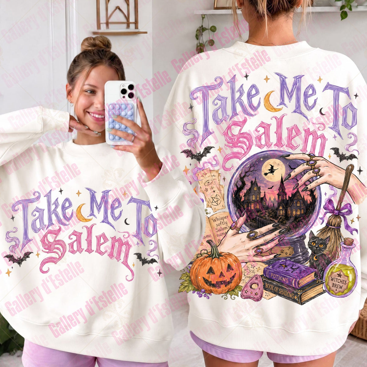 Take Me to Salem PNG, Retro Spooky Witch Graphic, Boutique Halloween Shirt Design