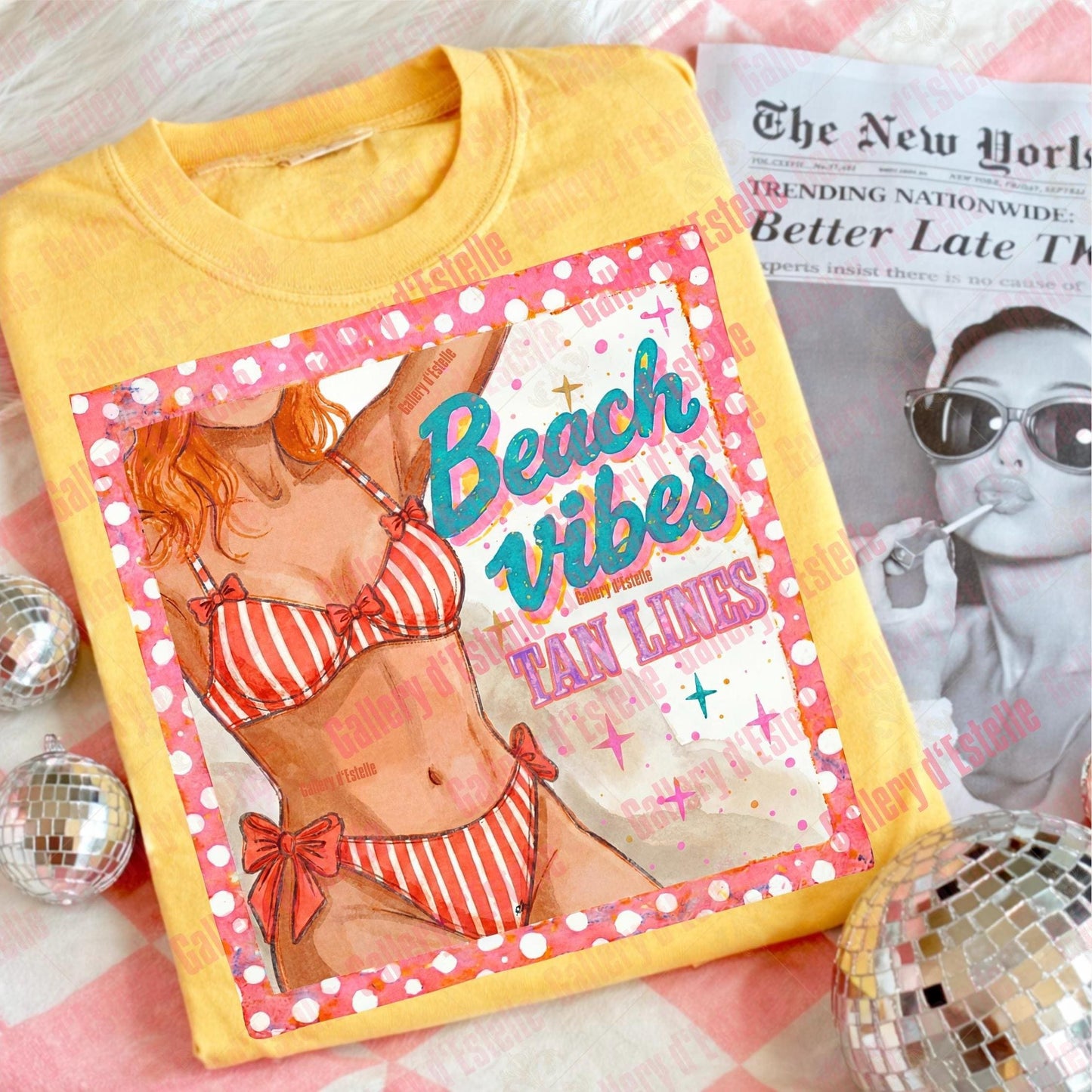Beach Vibes Tan Lines PNG, Retro Coastal Girl Graphic, Trendy Summer Vacation Shirt Design