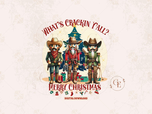 Cowboy Nutcracker PNG, Vintage Western Christmas Graphic, Festive Rodeo Country Shirt Design