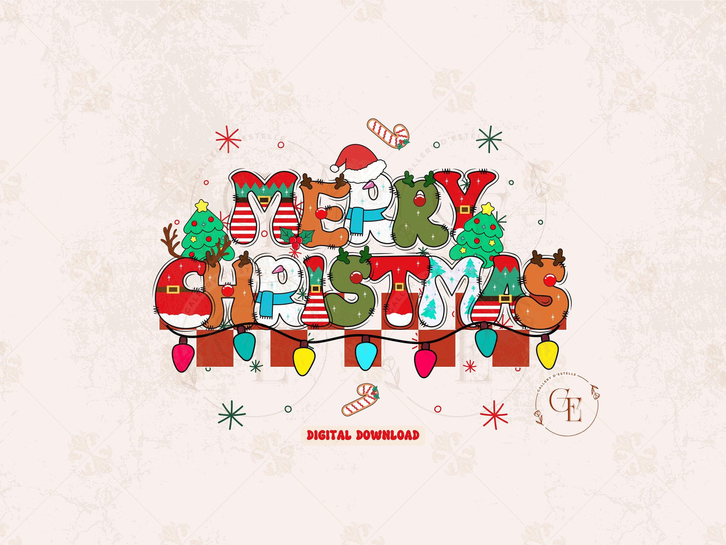 Retro Merry Christmas PNG, Groovy Holiday Graphic, Festive Shirt Design