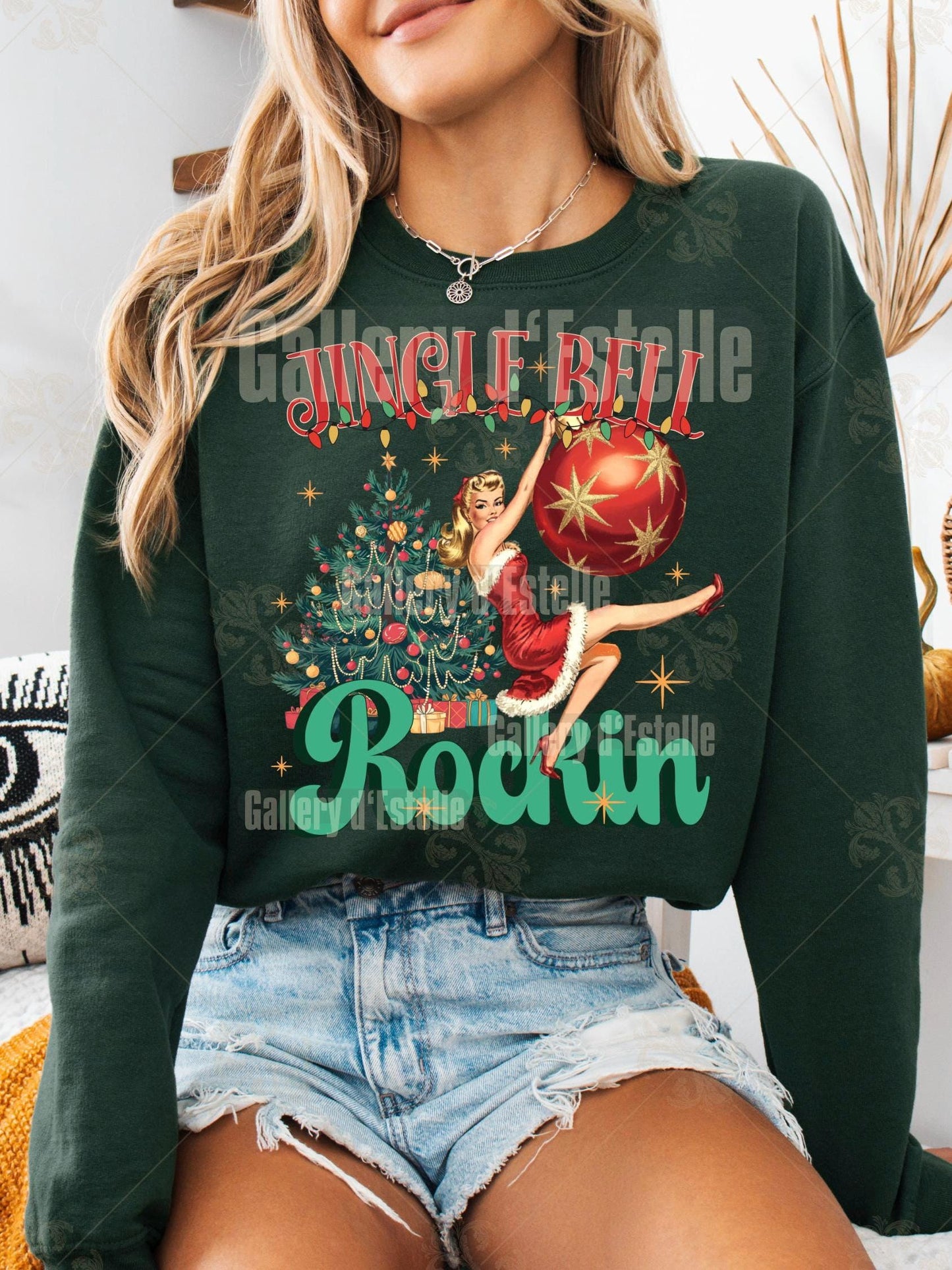 Retro Jingle Bell Rockin PNG, Nostalgic Vintage Christmas Graphic, Cute Holiday Shirt Design