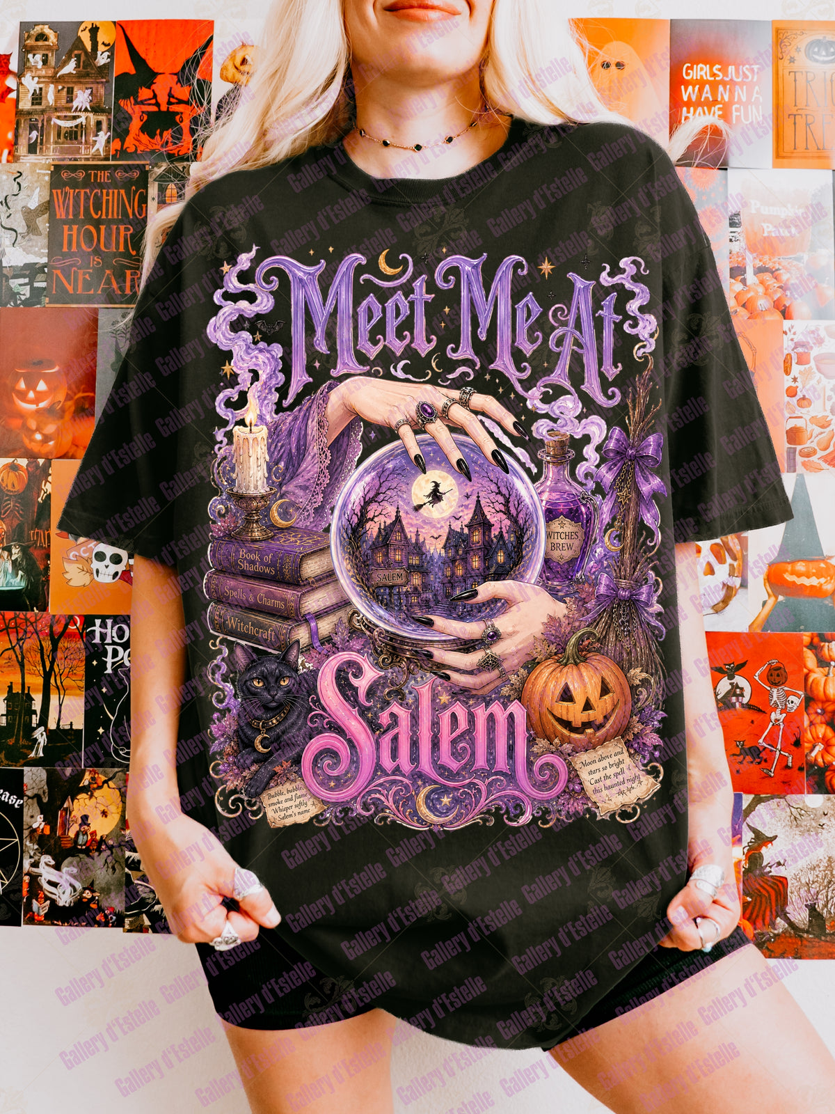 Meet Me at Salem PNG, Retro Spooky Witch Graphic, Boutique Halloween Shirt Design