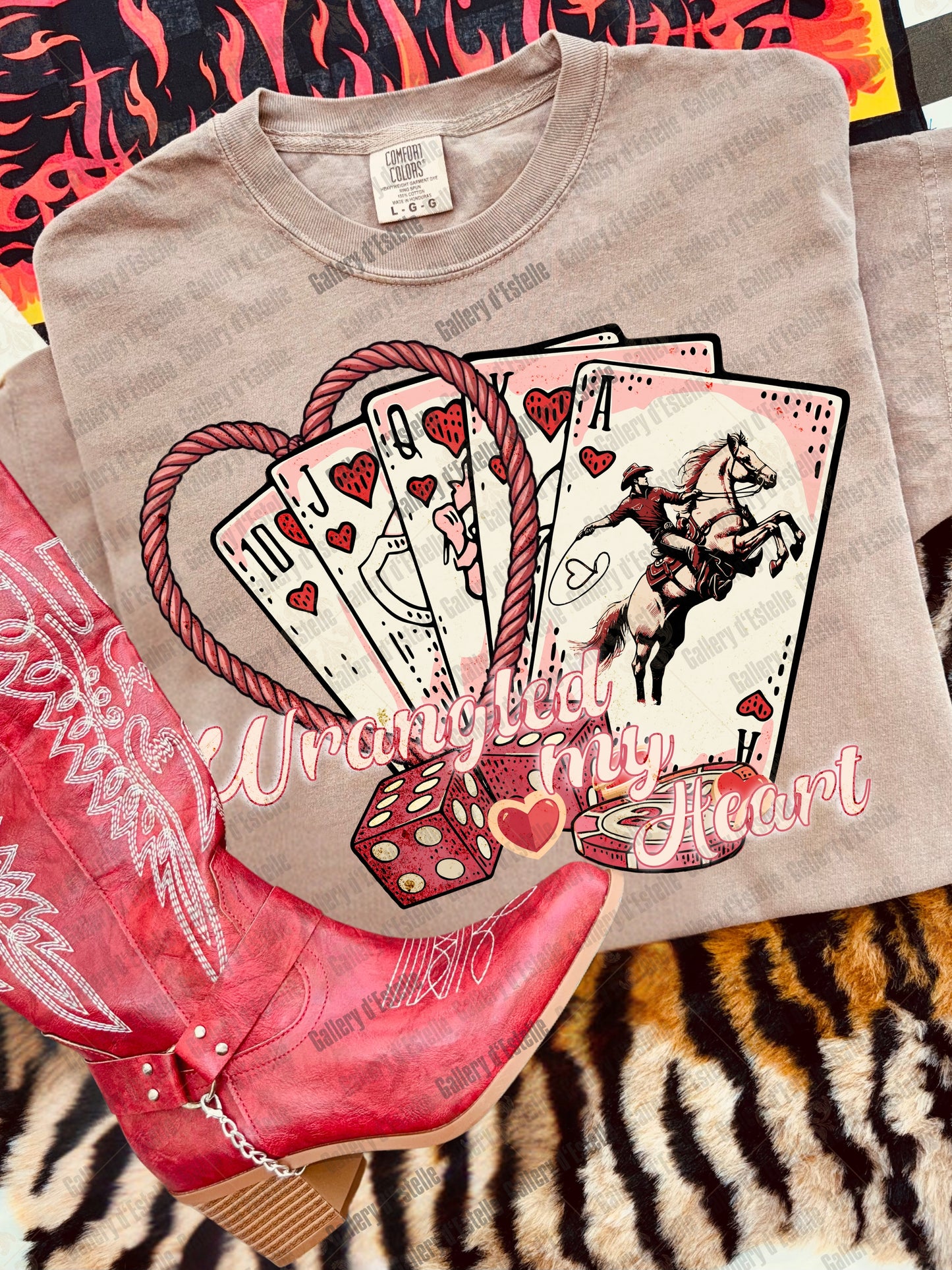 St.Valentines Game of Love Country PNG, Western Cowboy Casino Graphic, Vintage Wild West Poker Shirt Design