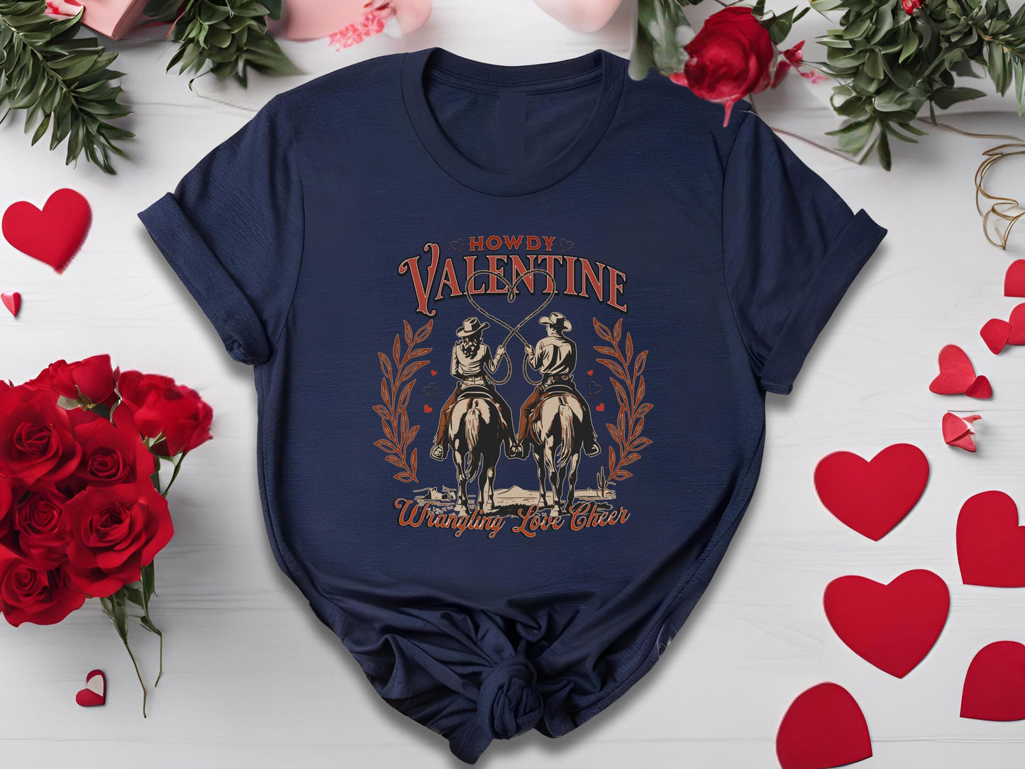 Howdy Valentine PNG, Vintage Western Cowboy and Cowgirl Graphic, Cute Country Shirt Design