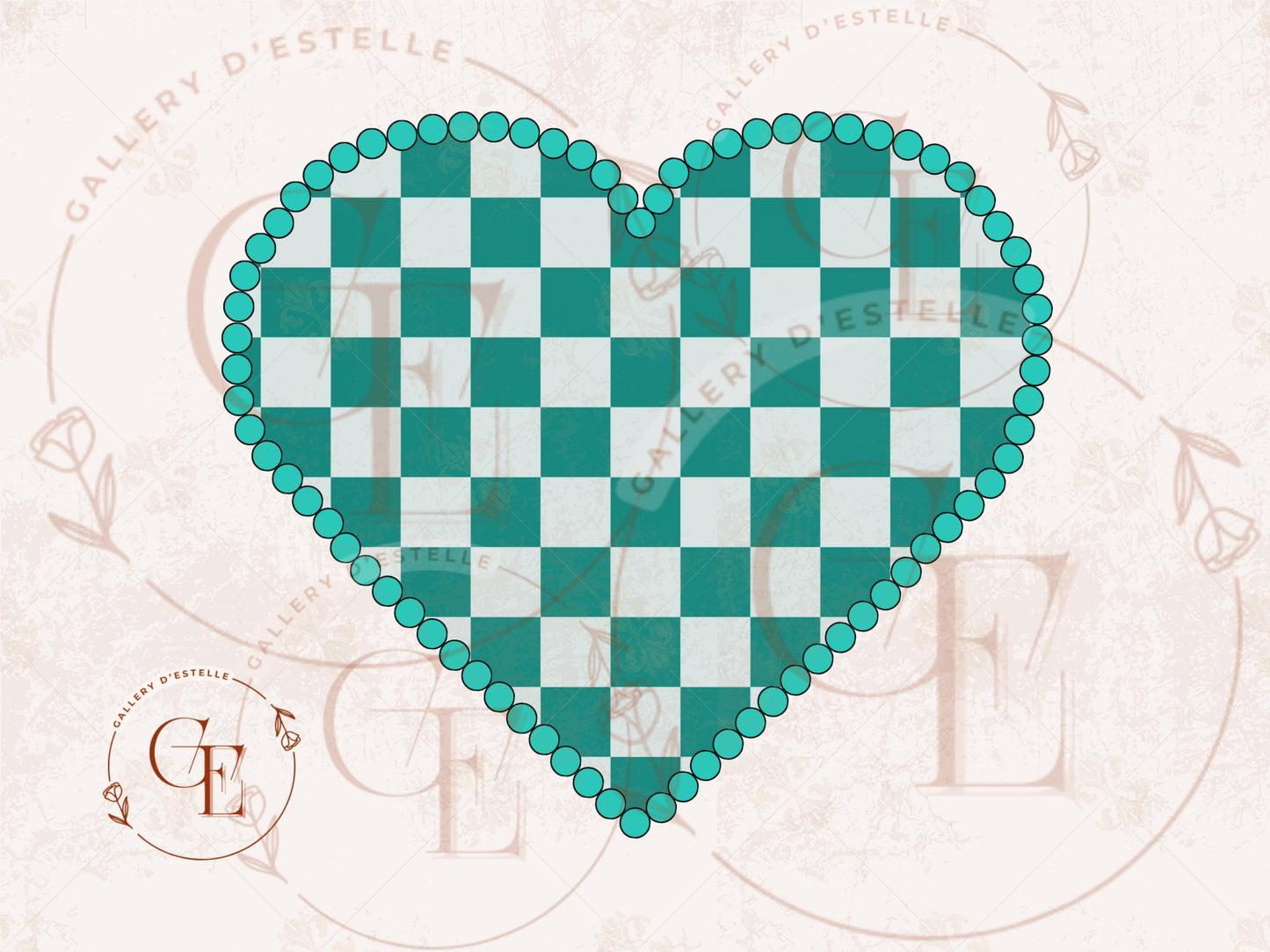 Turquoise Checker Frame Bundle, Editable Retro Checkered Borders PNG,SVG, Vintage Western Turquoise Frames for Sublimation & Digital Projects