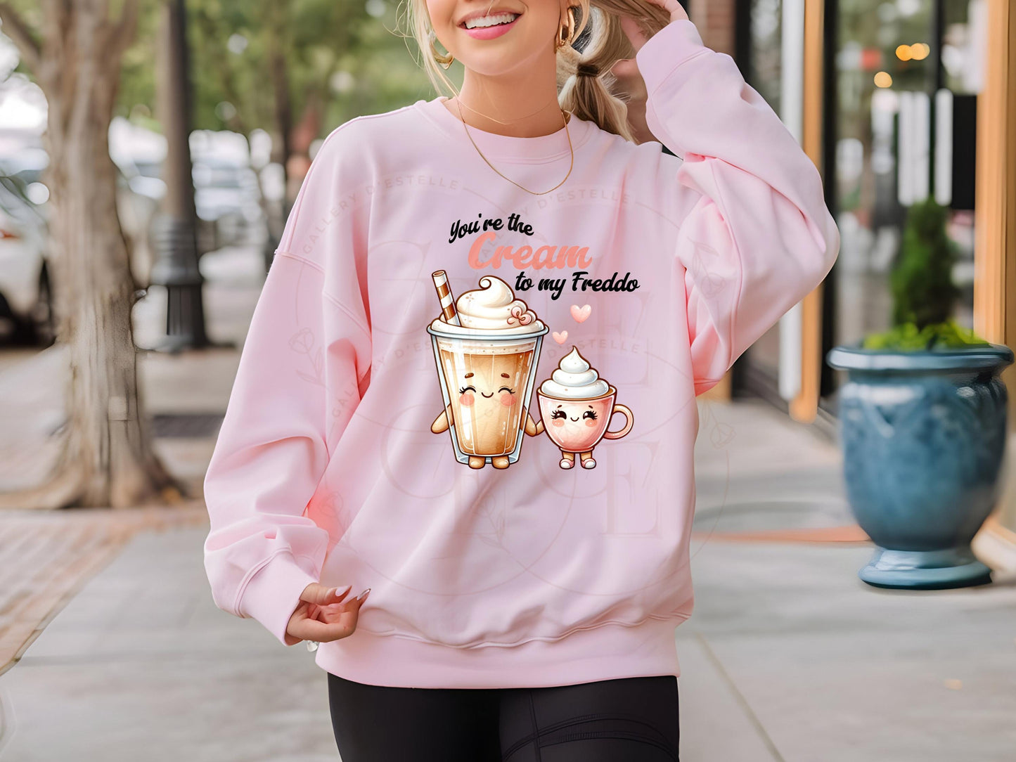 You're the Cream to My Freddo PNG, Retro Coffee Love Art, Funny Valentines Day Graphic, Cute Shirt Design
