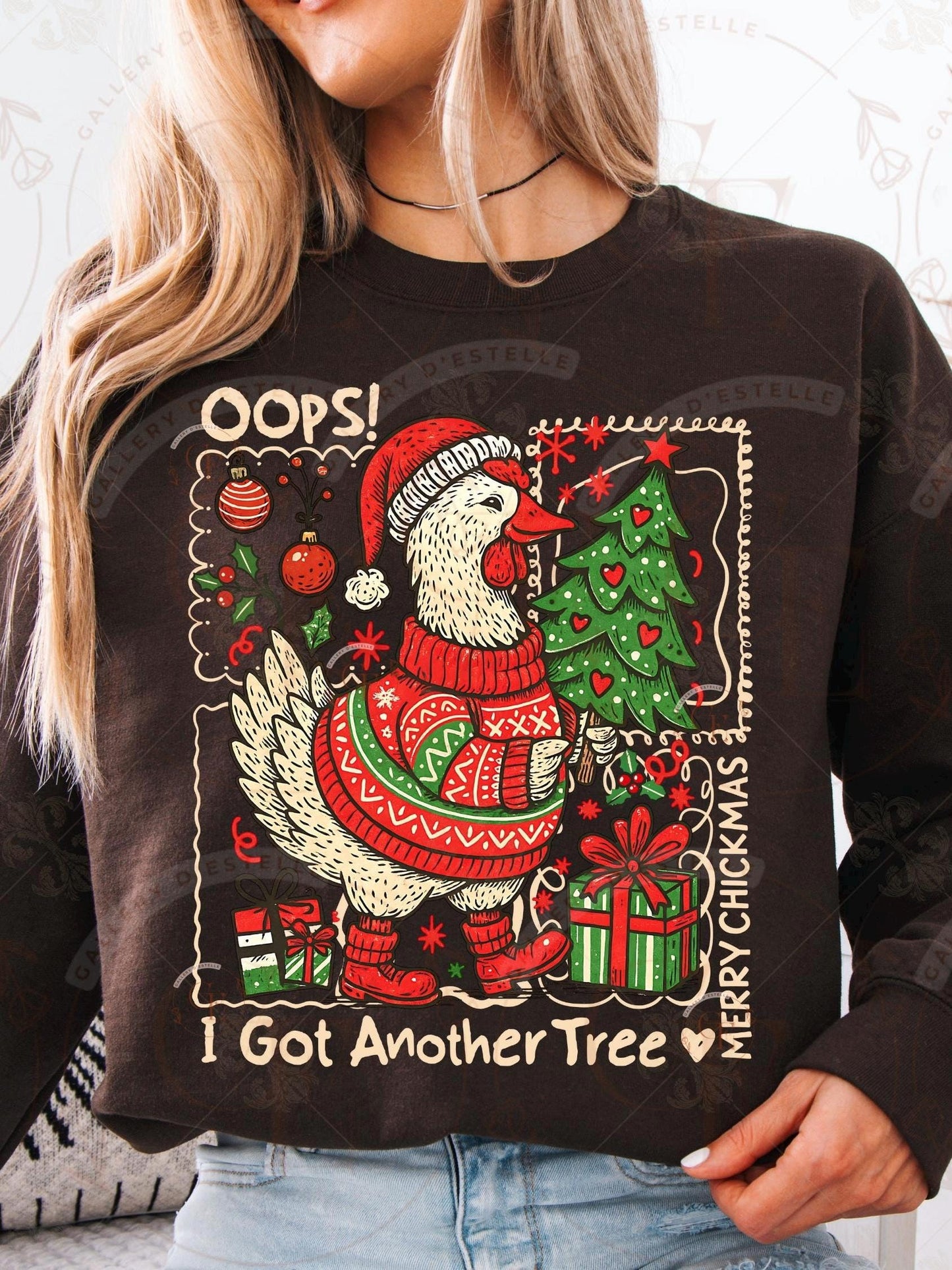 Funny Chick Christmas Tree PNG, Merry Chickmas Cute Design, Retro Holiday Chicken Graphic, Festive Farmhouse Shirt Sublimation