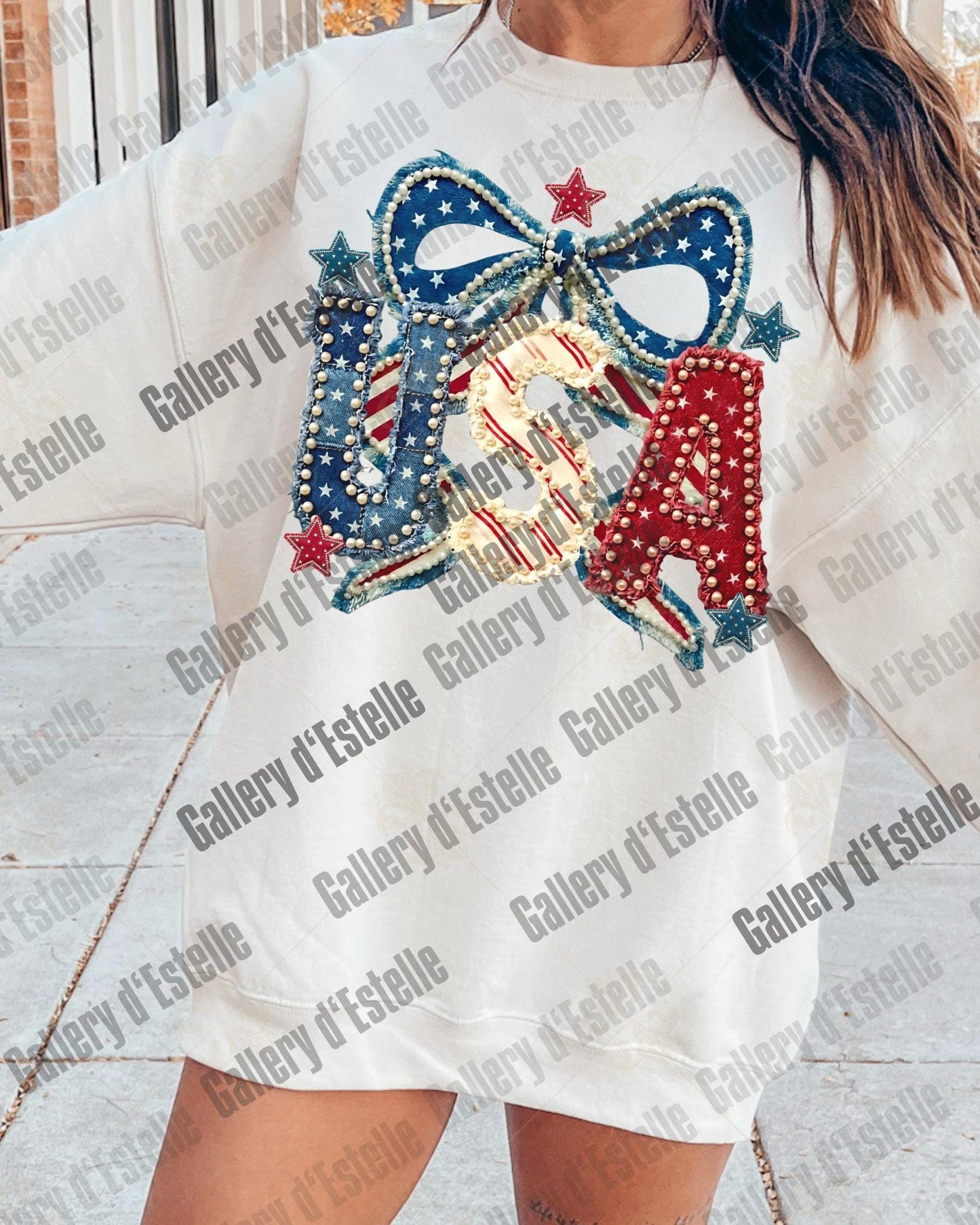Patriotic Coquette USA PNG, Retro Patchwork America Graphic, Trendy 4th of Jul Shirt Design