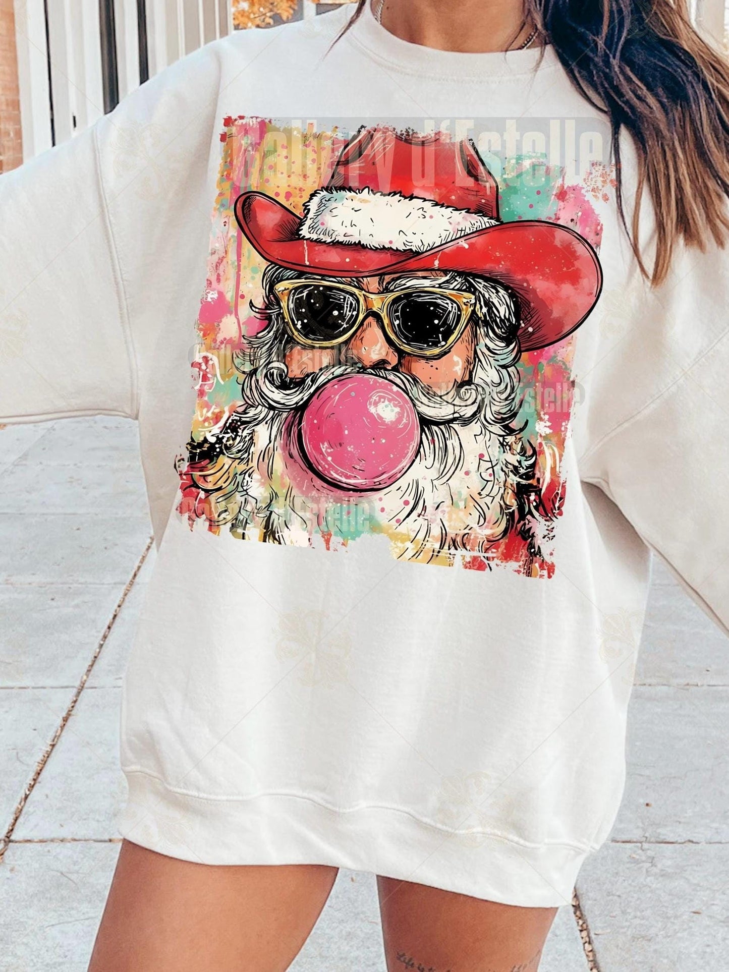 Western Santa PNG, Festive Cowboy Christmas Graphic, Preppy Holiday Country Shirt Design