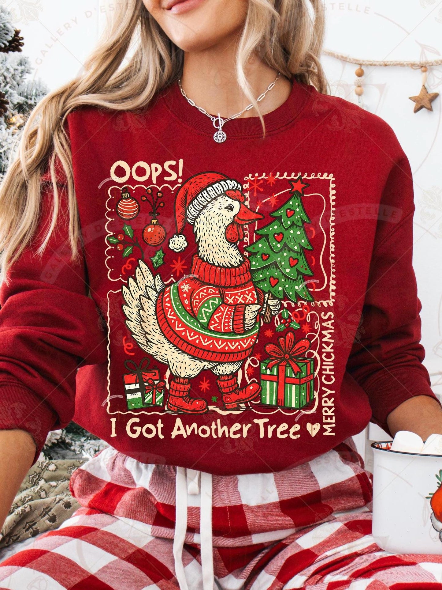 Funny Chick Christmas Tree PNG, Merry Chickmas Cute Design, Retro Holiday Chicken Graphic, Festive Farmhouse Shirt Sublimation