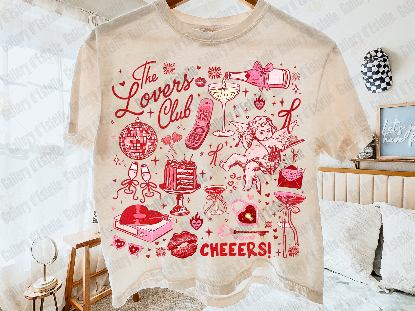 Coquette Lovers Club PNG, Retro Love Collage Graphic, Preppy Pink Cupid Art, Trendy Valentine Shirt Design
