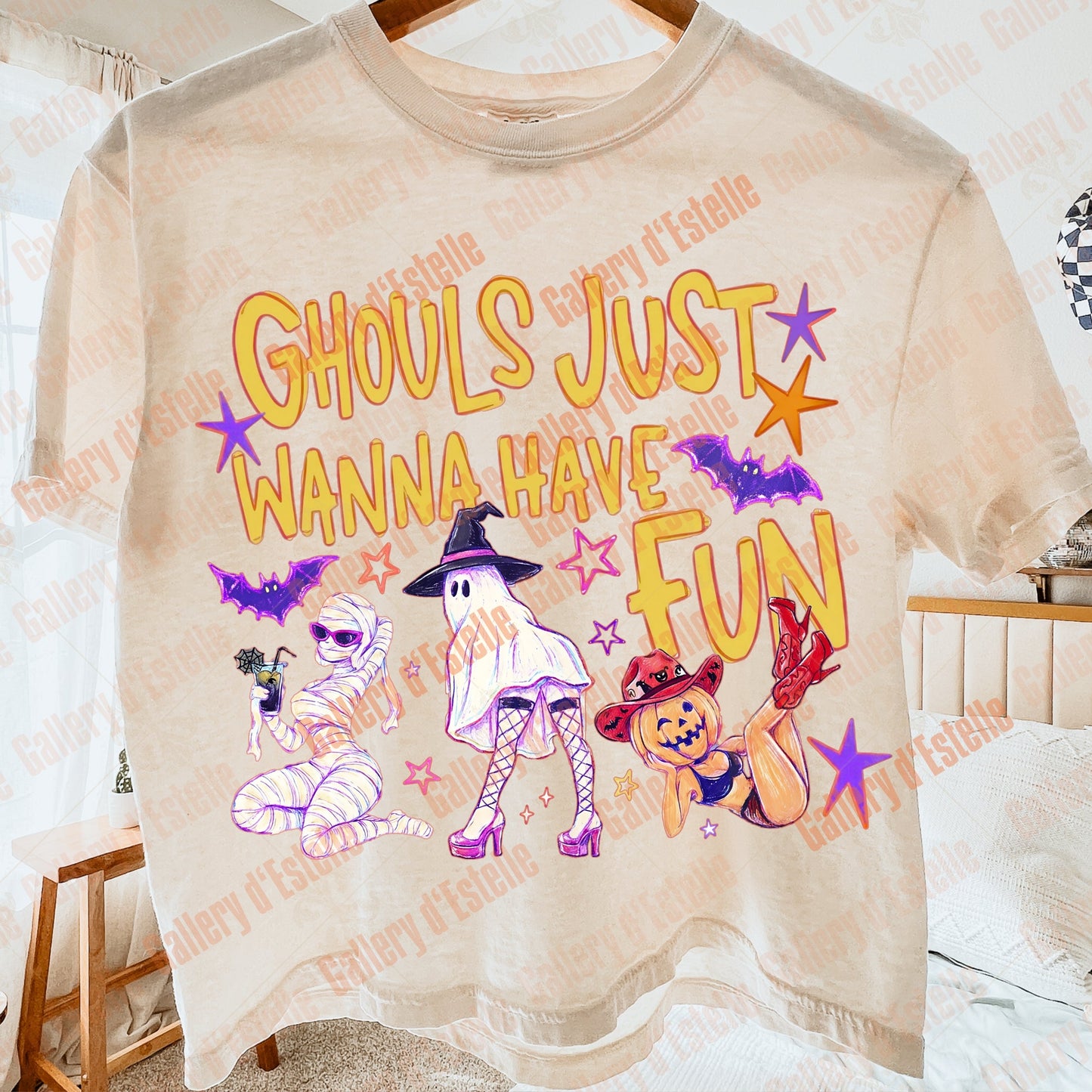 Ghouls Just Wanna Have Fun PNG, Funny Spooky Girl Graphic, Retro Halloween Ghost Shirt Design