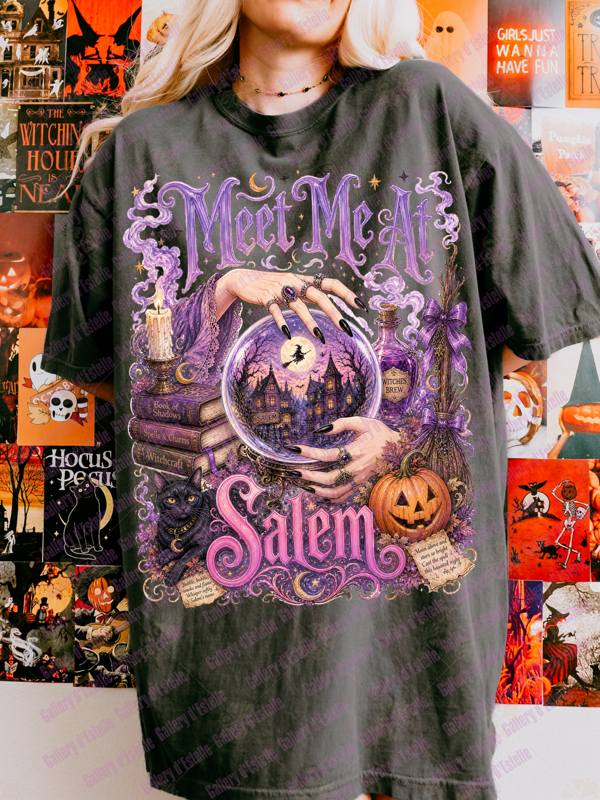 Meet Me at Salem PNG, Retro Spooky Witch Graphic, Boutique Halloween Shirt Design
