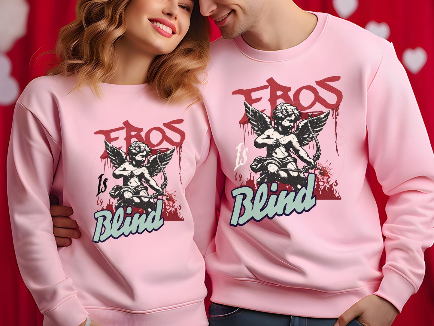 Eros is Blind PNG, Vintage Greek Cupid Love Graphic, Trendy Gothic Valentines Shirt Design