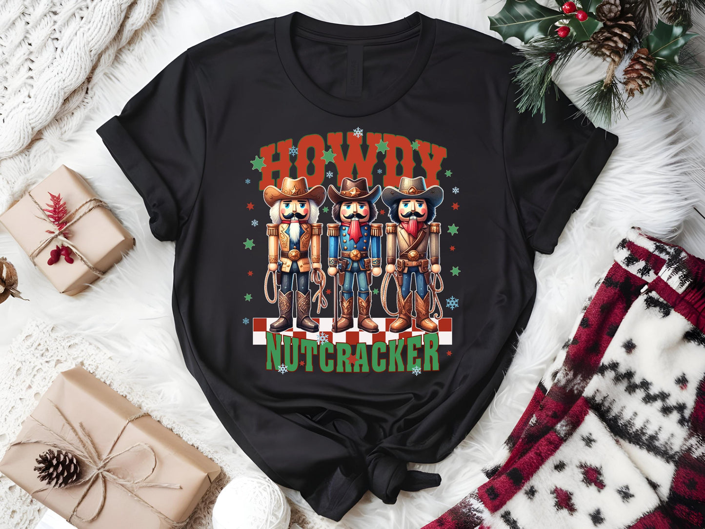 Howdy Nutcracker PNG, Retro Western Cowboy Graphic, Christmas Rodeo Sublimation, Trendy Country Shirt Design