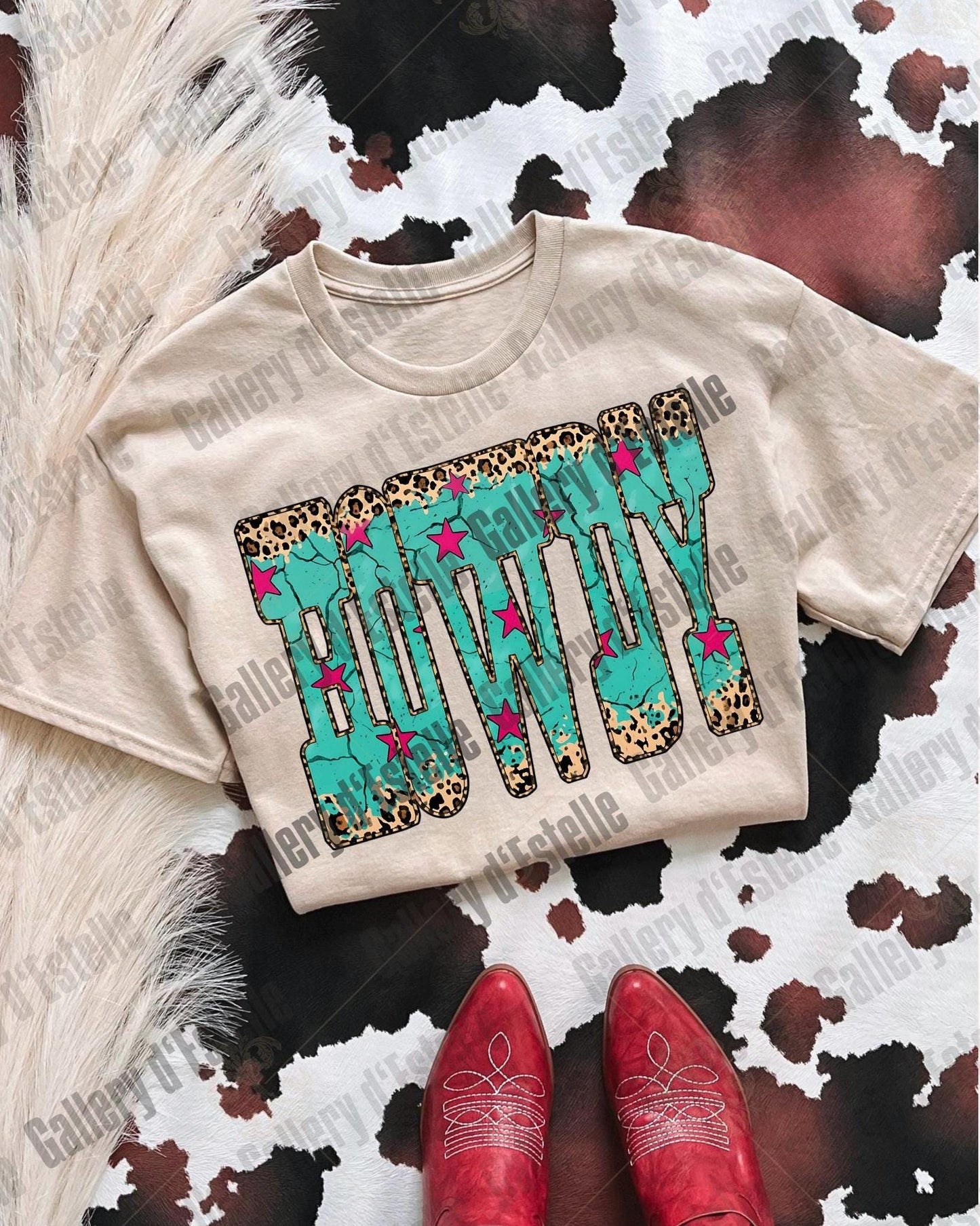 Western Howdy PNG, Retro Leopard Cowgirl Graphic, Trendy Country Girl Shirt Design