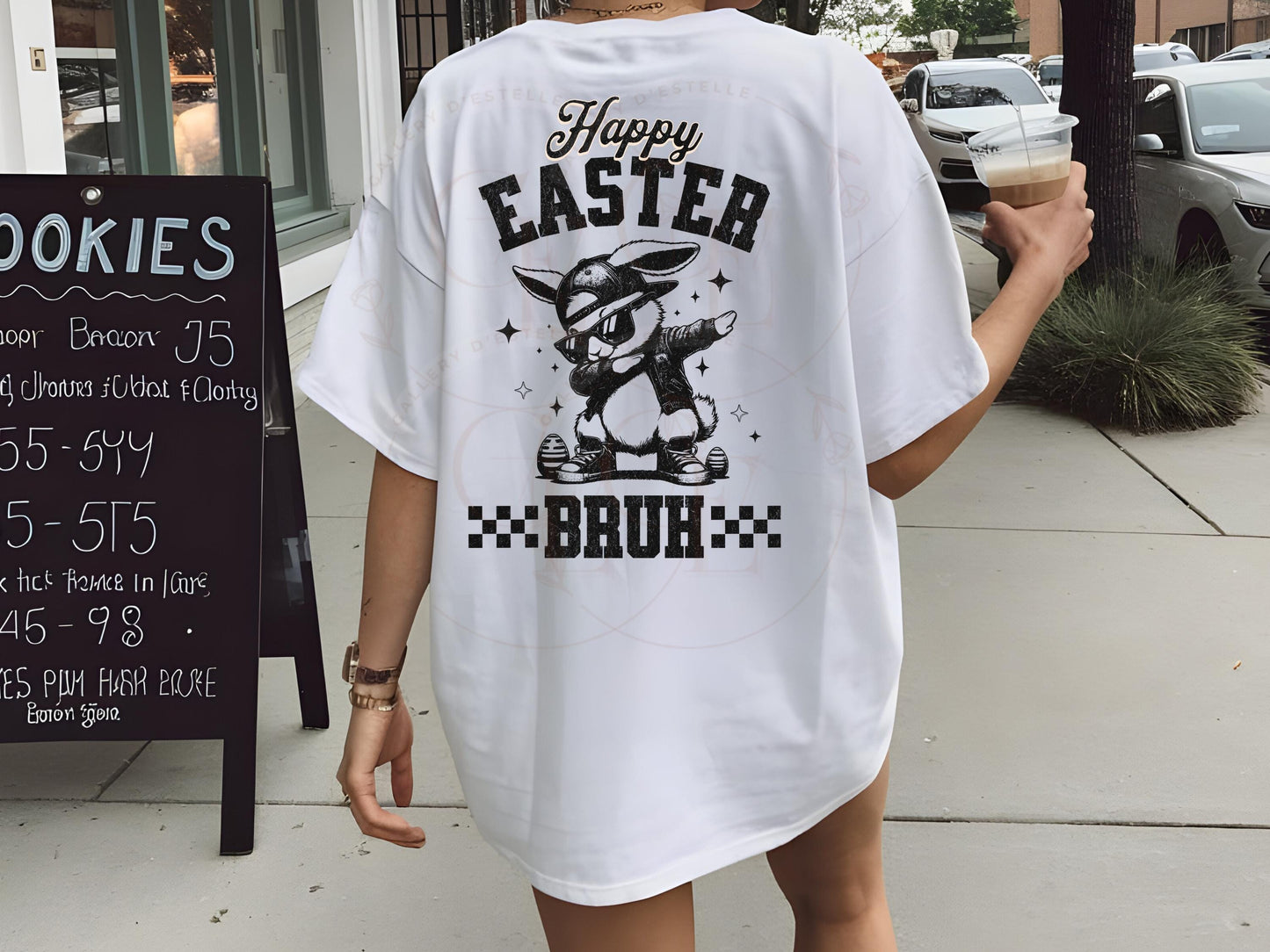 Happy Easter Bruh PNG, Funny Dabbing Bunny Graphic, Cool Hip Hop Retro Easter Rabbit Shirt Design
