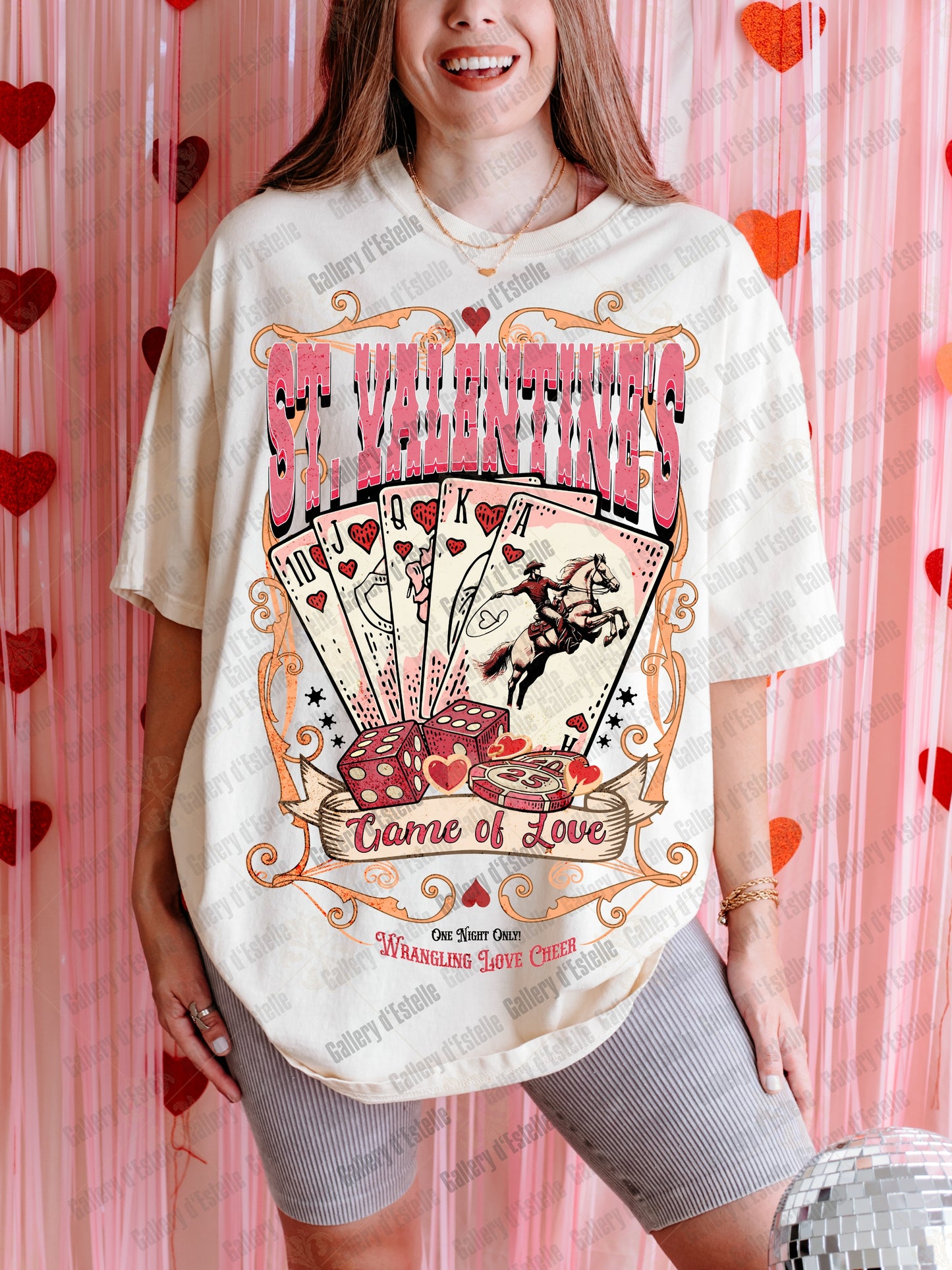 St.Valentines Game of Love Country PNG, Western Cowboy Casino Graphic, Vintage Wild West Poker Shirt Design