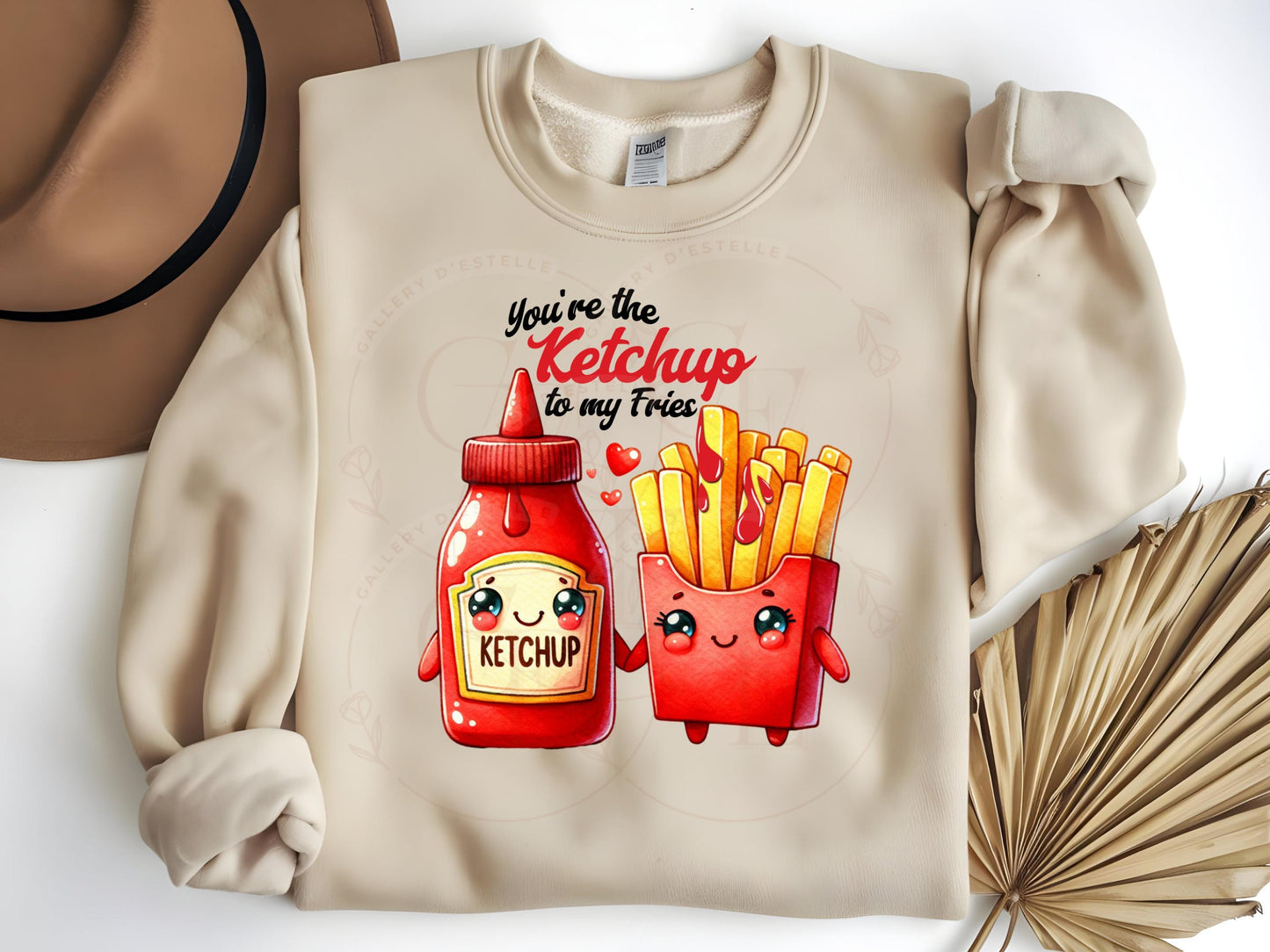 You're the Ketchup to My Fries PNG, Cute Retro Love Couple Art, Funny Valentines Shirt Design