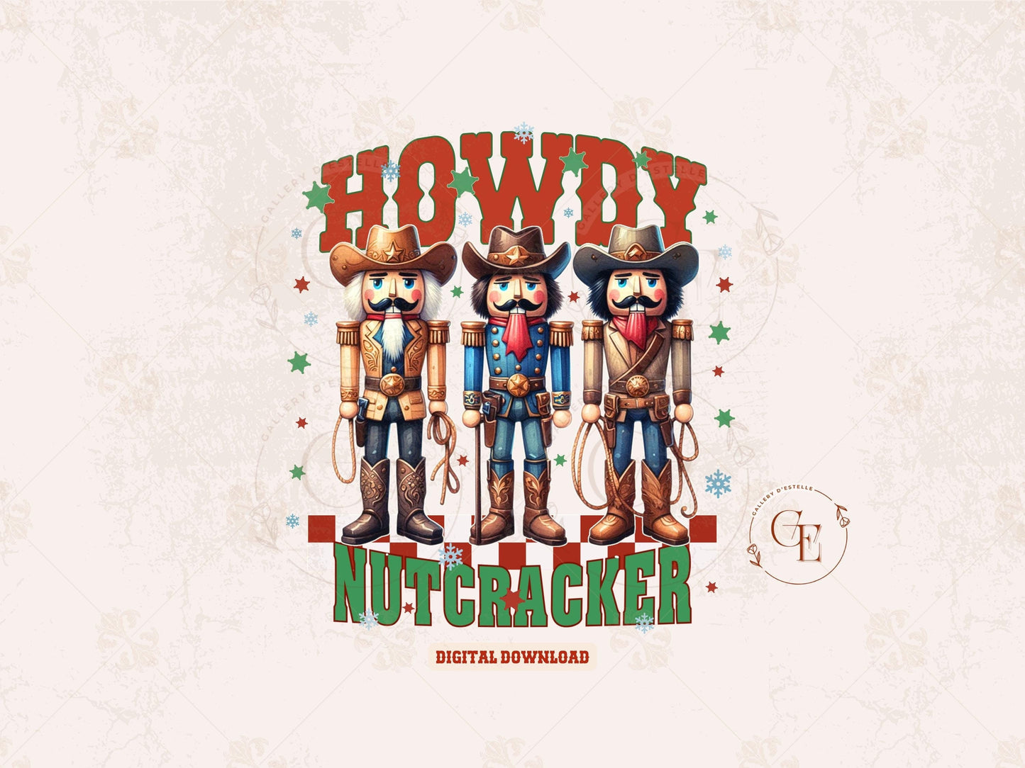 Howdy Nutcracker PNG, Retro Western Cowboy Graphic, Christmas Rodeo Sublimation, Trendy Country Shirt Design