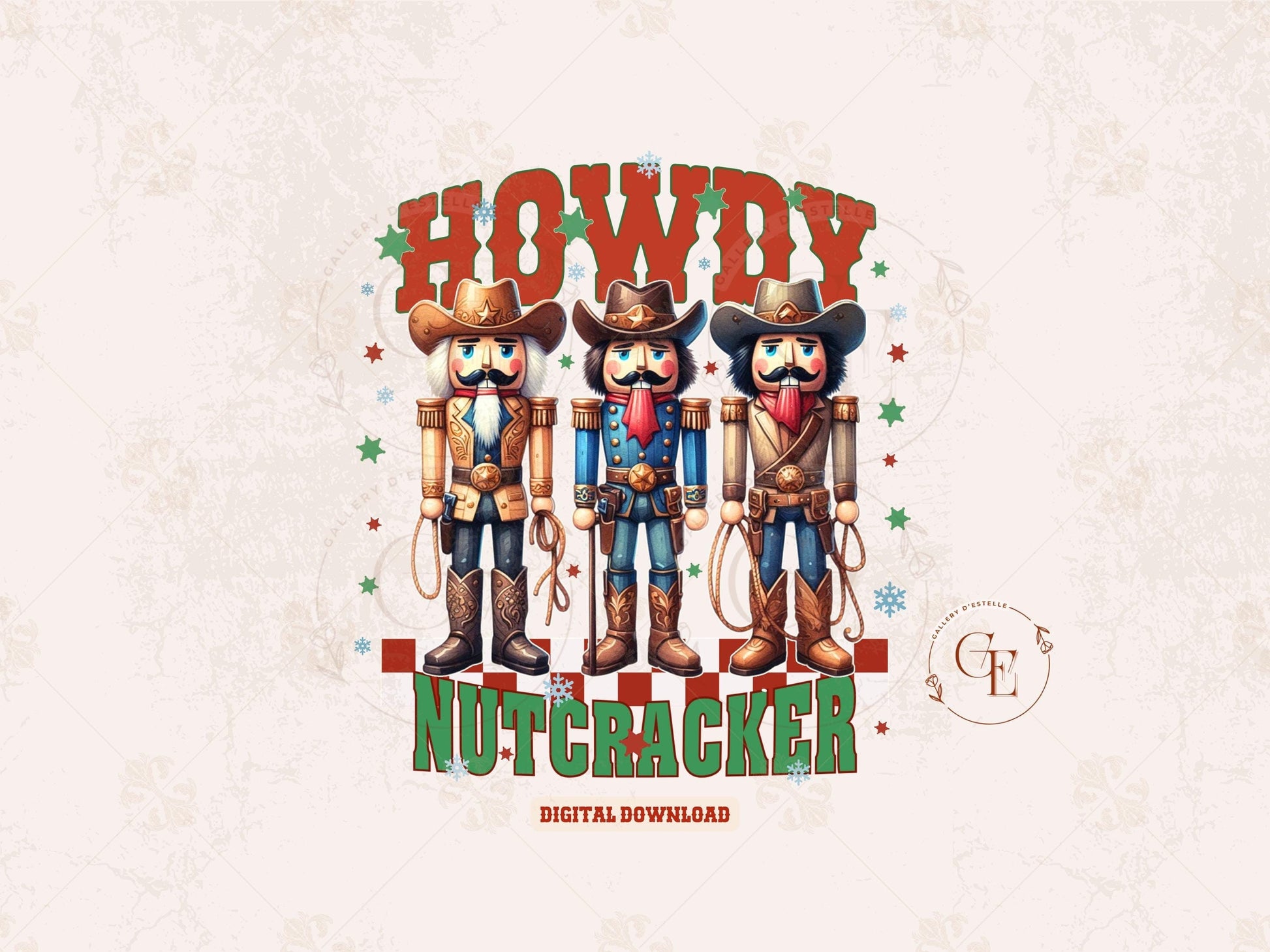 Howdy Nutcracker PNG, Retro Western Cowboy Graphic, Christmas Rodeo Sublimation, Trendy Country Shirt Design