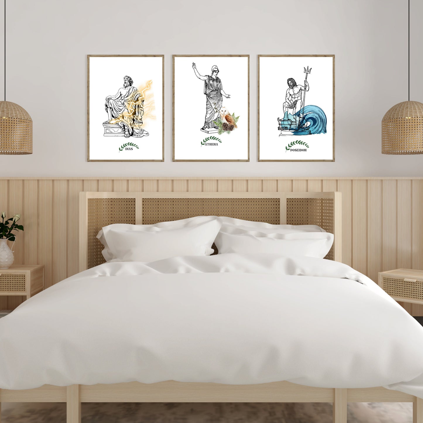 12 Olympian Gods Wall Art Set, Greek Mythology Aesthetic, Hellenic Home Decor, Greece Digital Print
