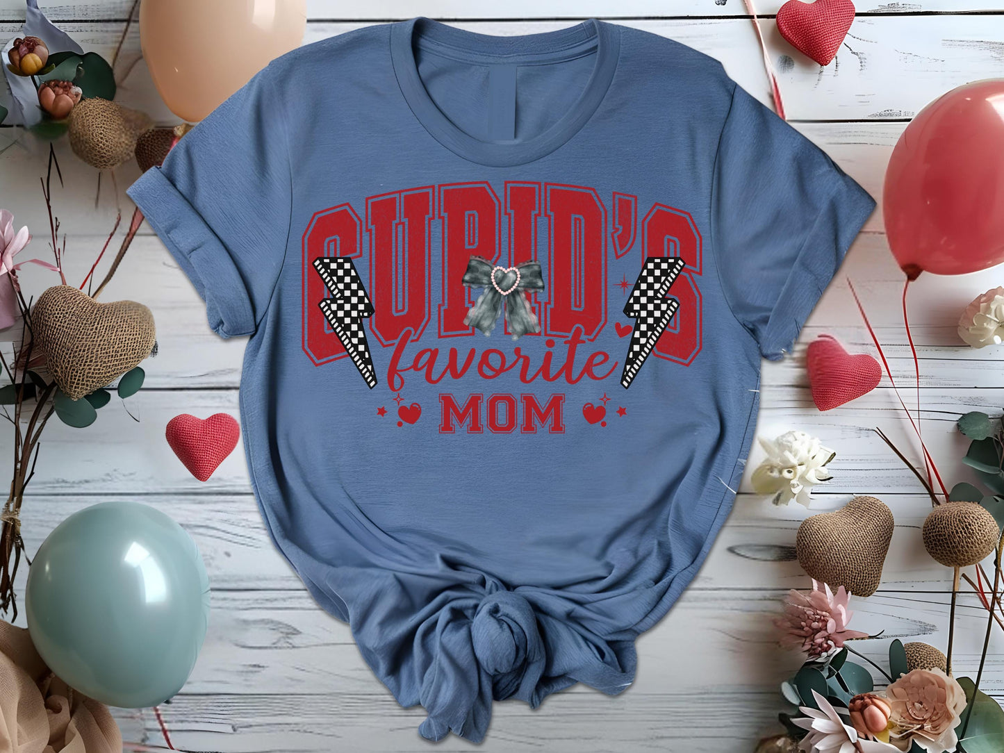 Cupid's Favorite Mom PNG, Retro Coquette Valentine Mama Graphic, Trendy Mother Shirt Design