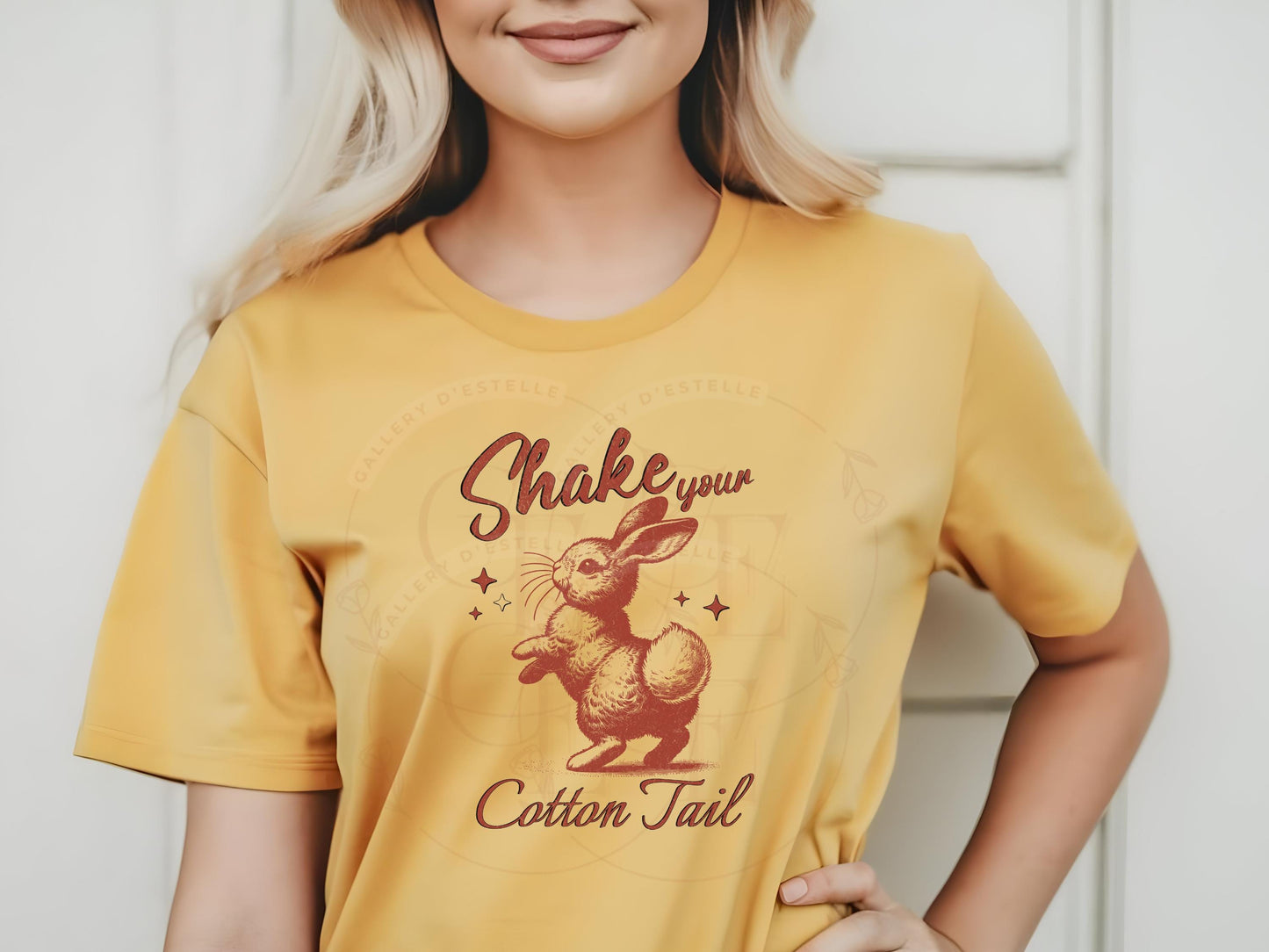 Sassy Retro Easter Bunny PNG, Shake Your Cotton Tail Graphic, Vintage Cute Rabbit Shirt Design