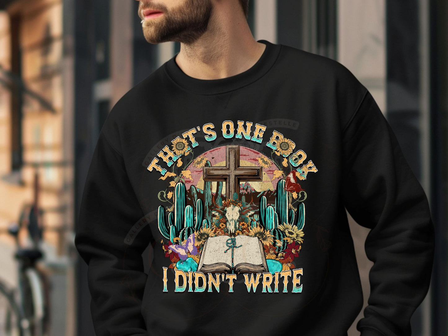 Western Christian Country PNG, Vintage Cowboy Faith Graphic, Religious Cowgirl Turquoise Bible Shirt Design