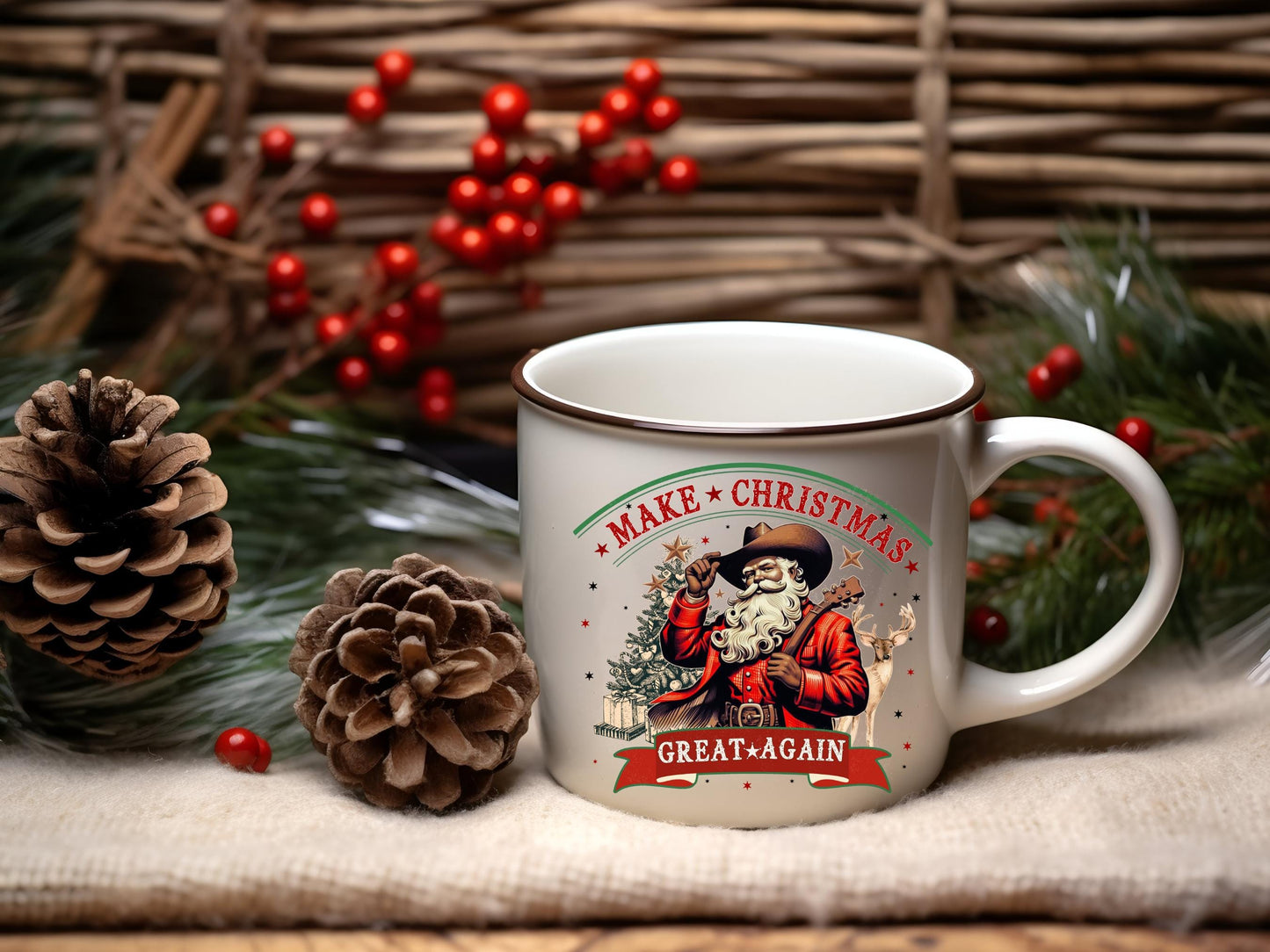 Make Christmas Great Again PNG, Festive Cowboy Graphic, Western Santa Sublimation, Country Holiday Shirt Design