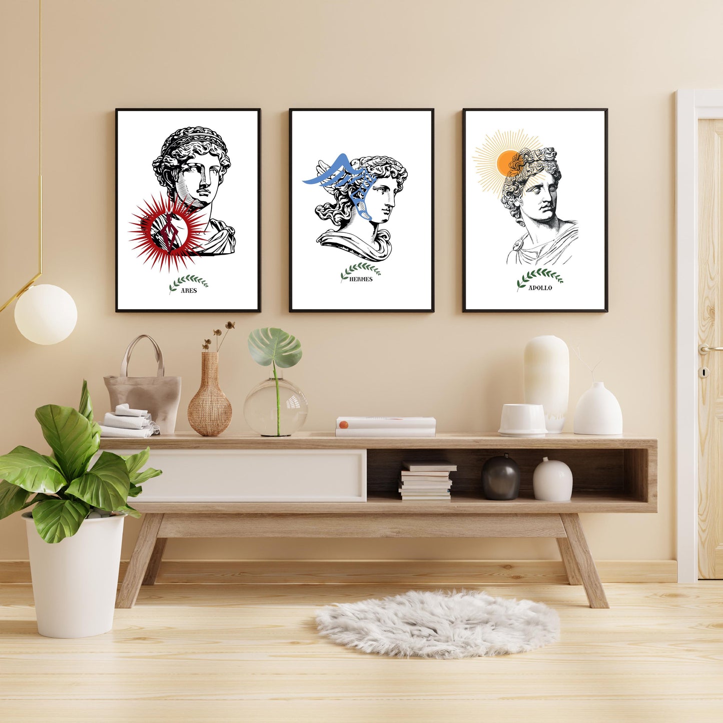 12 Olympian Gods Wall Art Set, Greek Mythology Aesthetic, Hellenic Home Decor, Greece Digital Print