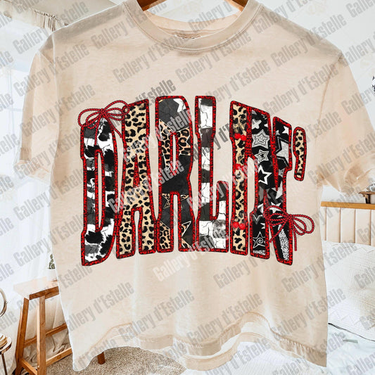 Edgy Western Darlin PNG, Retro Leopard Cowgirl Graphic, Yallternative Country Girl Shirt Design
