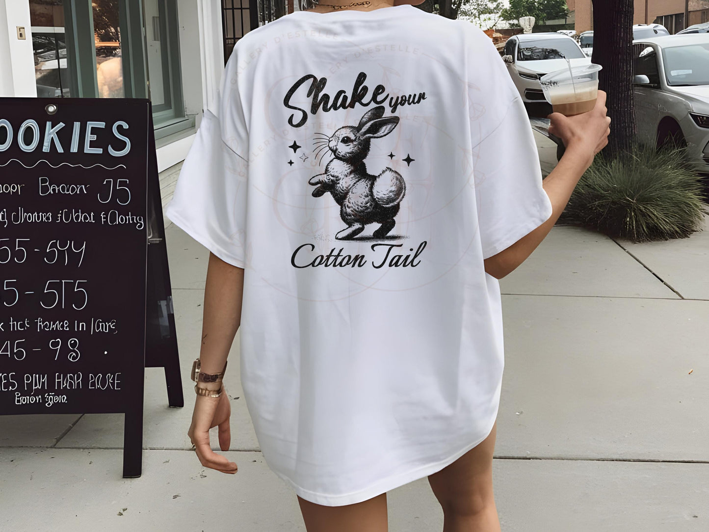 Sassy Retro Easter Bunny PNG, Shake Your Cotton Tail Graphic, Vintage Cute Rabbit Shirt Design