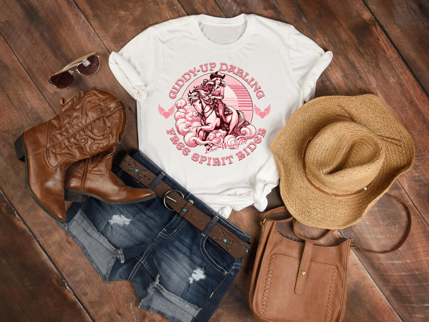 Giddy Up Darling PNG, Vintage Western Cowgirl Graphic, Coquette Country Shirt Rodeo Design