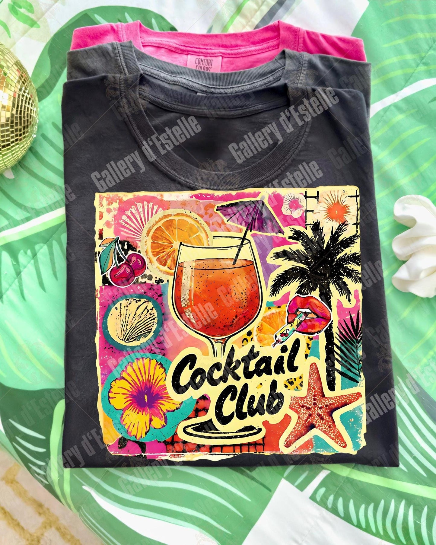 Cocktail Club PNG, Coquette Coastal Drink Graphic, Trendy Summer Beach Shirt Design