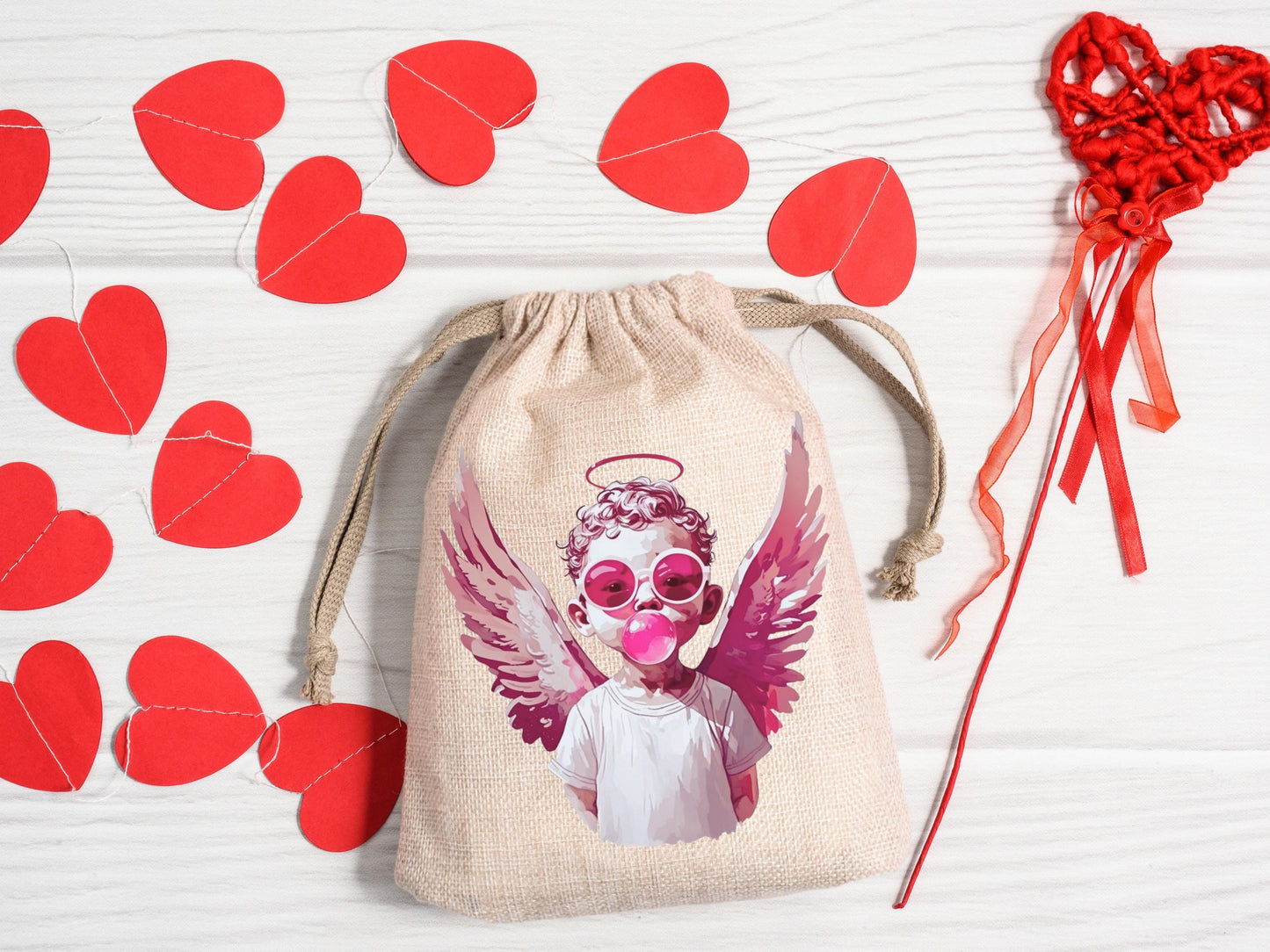 Cool Cupid Blowing Bubble Gum PNG, Fun Retro Pink Cupid Graphic, Trendy Valentine's Shirt Design