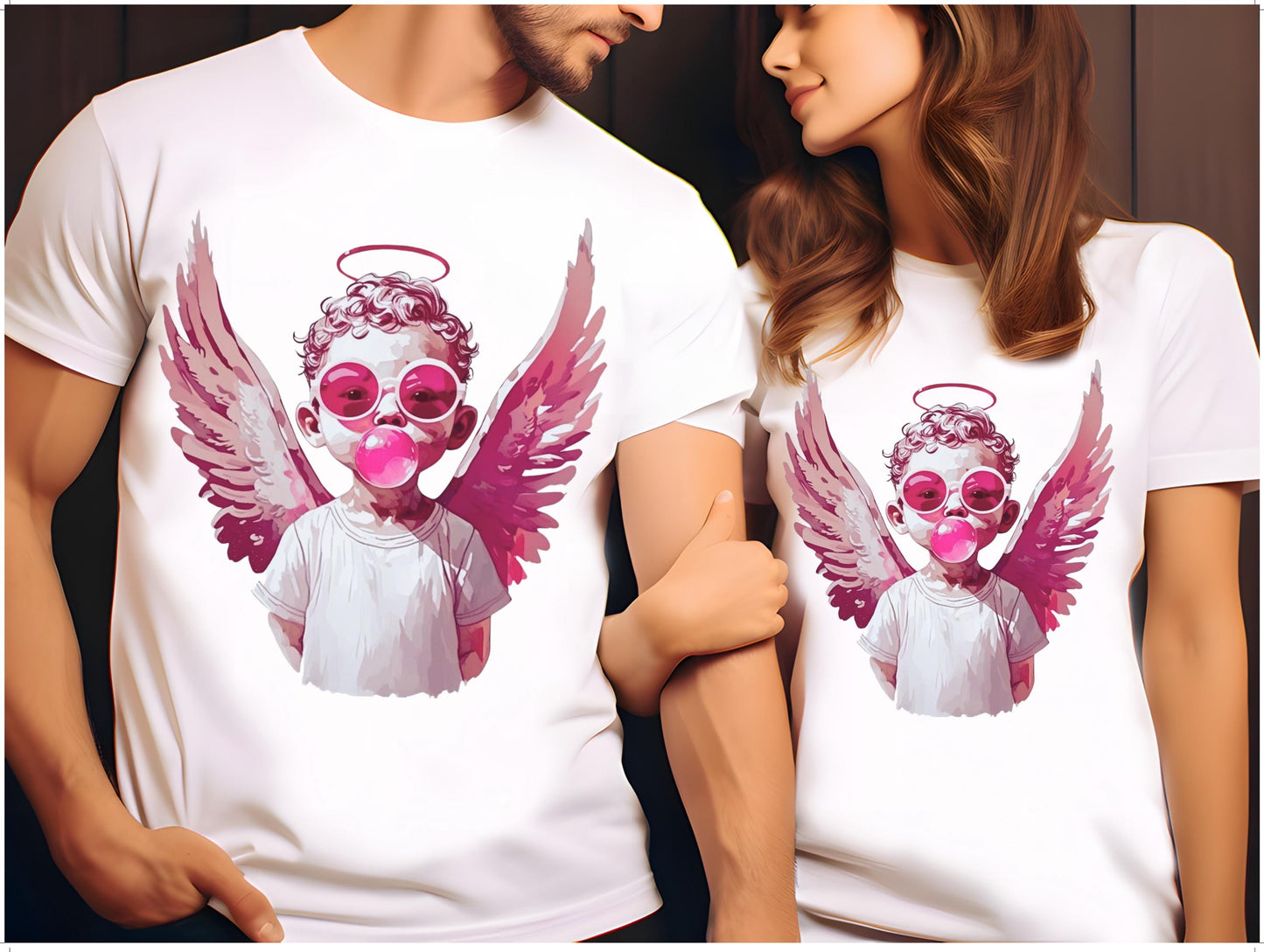 Cool Cupid Blowing Bubble Gum PNG, Fun Retro Pink Cupid Graphic, Trendy Valentine's Shirt Design