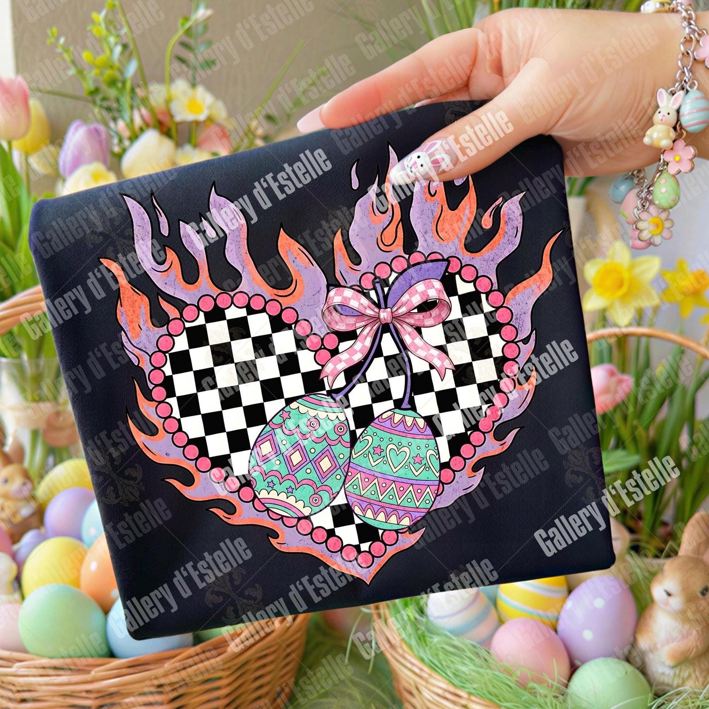 Howdy Easter PNG, Coquette Western Casino Collage, Cowboy Bunny Rodeo Graphic, Edgy Faith Shirt Design