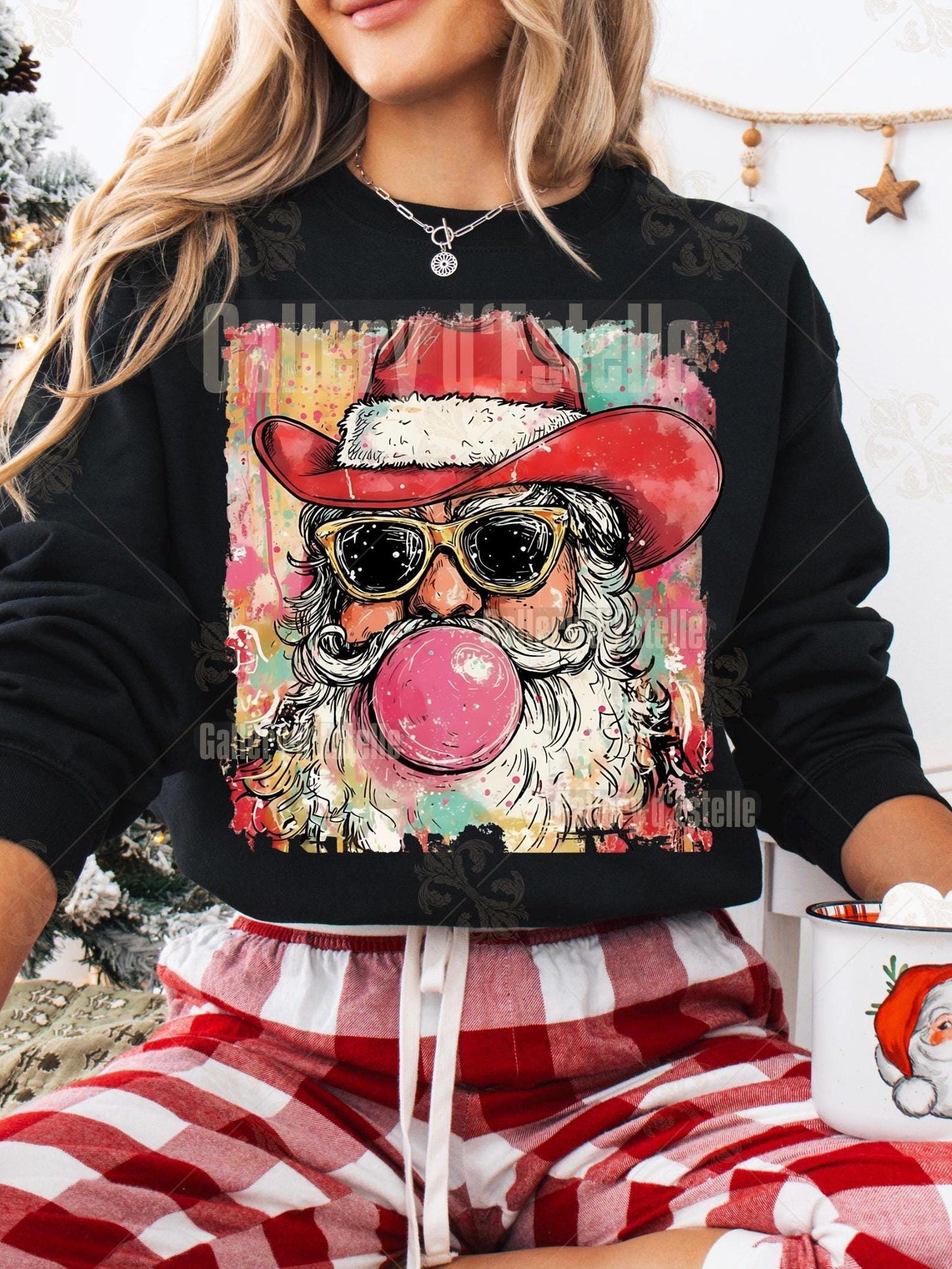 Western Santa PNG, Festive Cowboy Christmas Graphic, Preppy Holiday Country Shirt Design