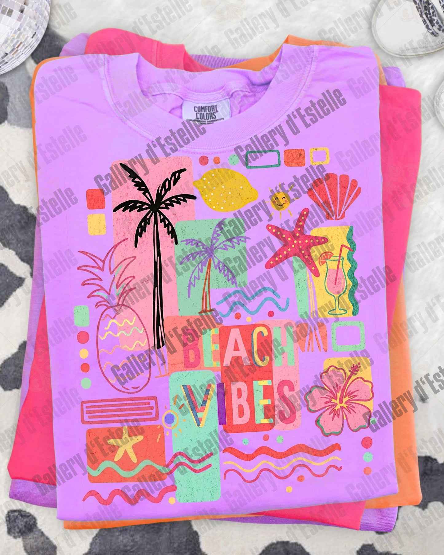 Beach Vibes PNG, Retro Coastal Collage Graphic, Trendy Summer Shirt Design
